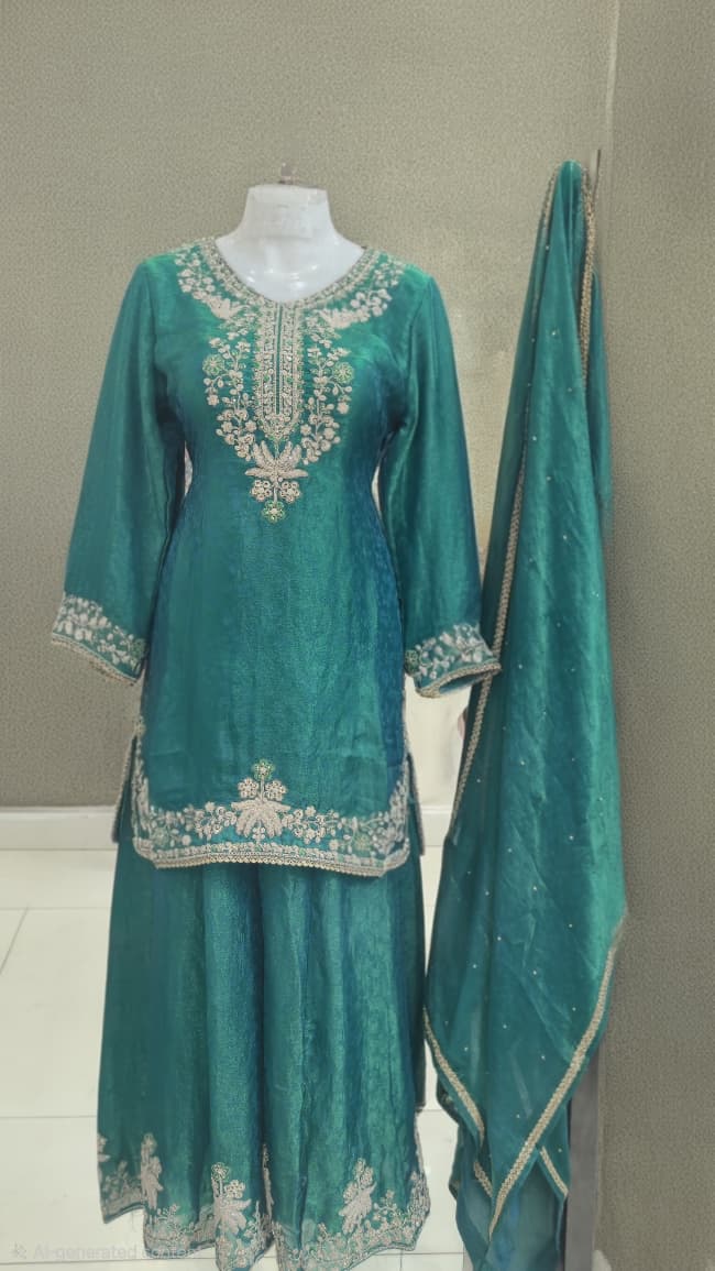 💚 Elegant Short Kurti with Divider Set – XL Size 💚