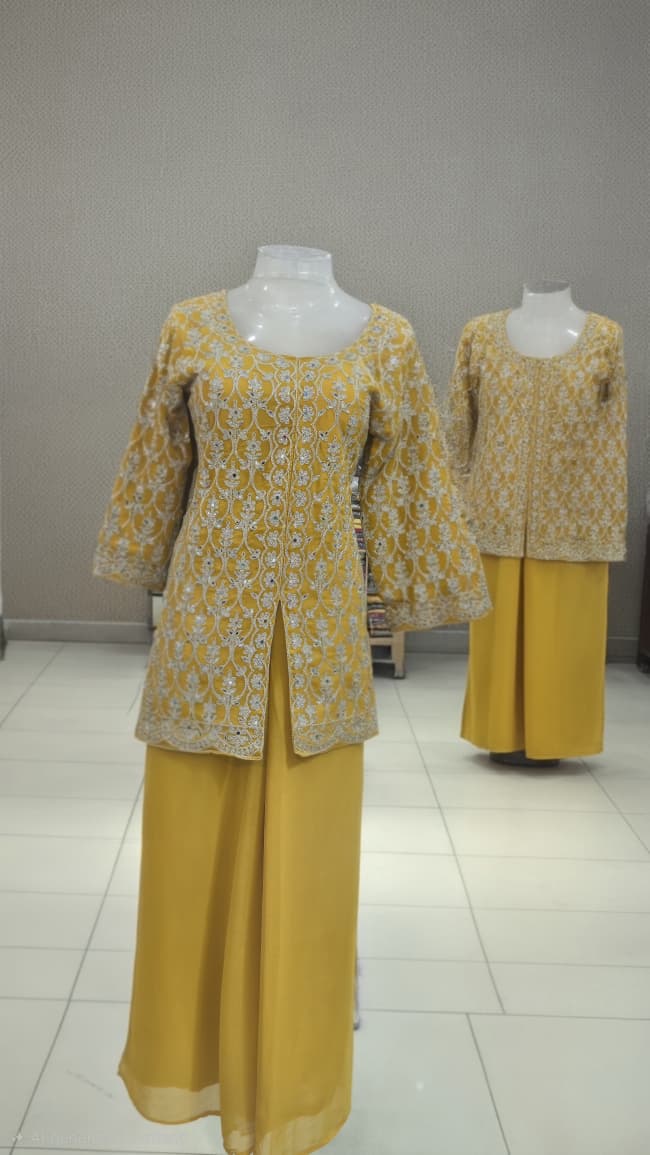 💛 Designer Kurti with Palazzo Set – XL Size 💛