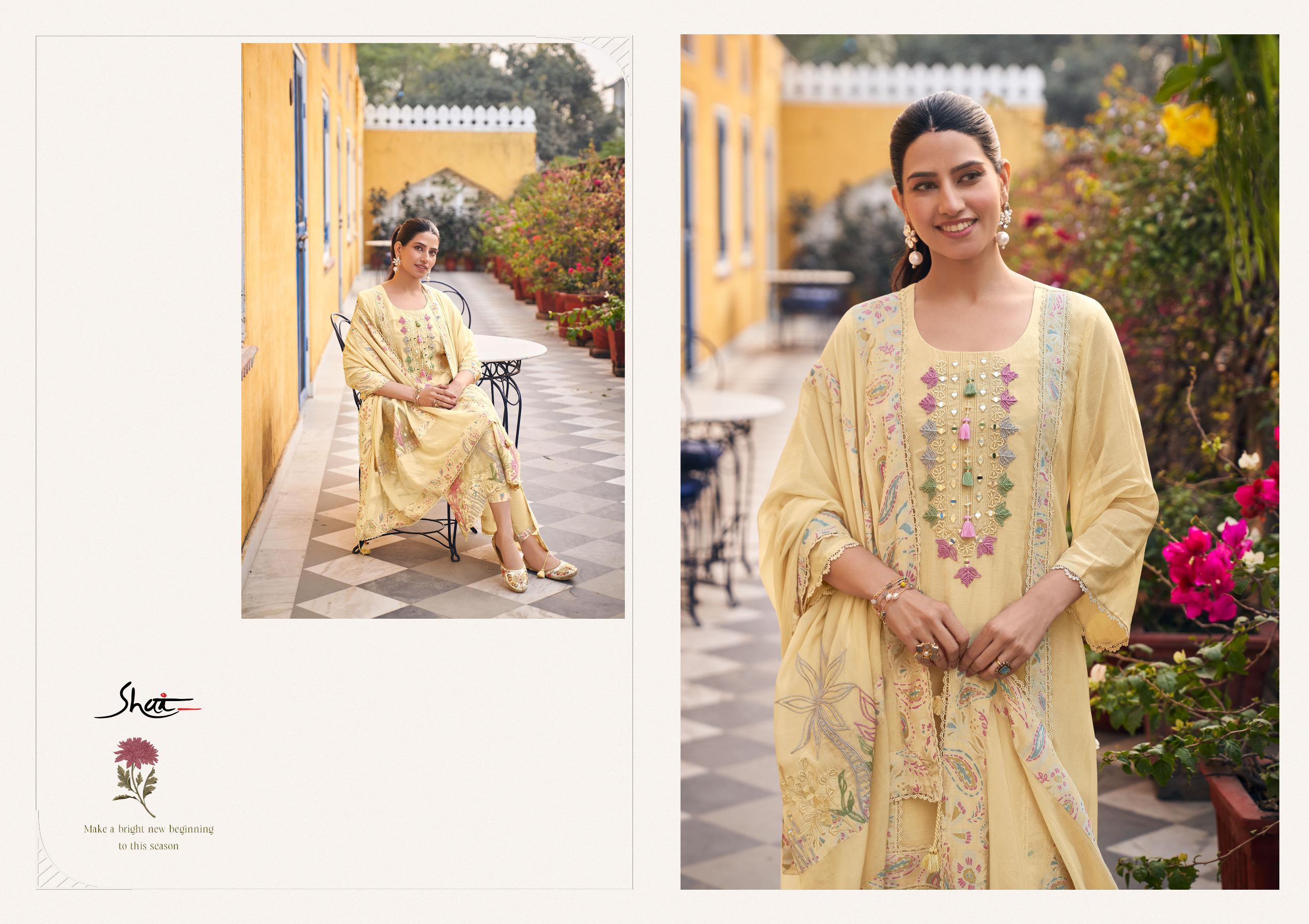 Jay Vijay Designer Malai Chanderi Hand Dori Work Suit Set