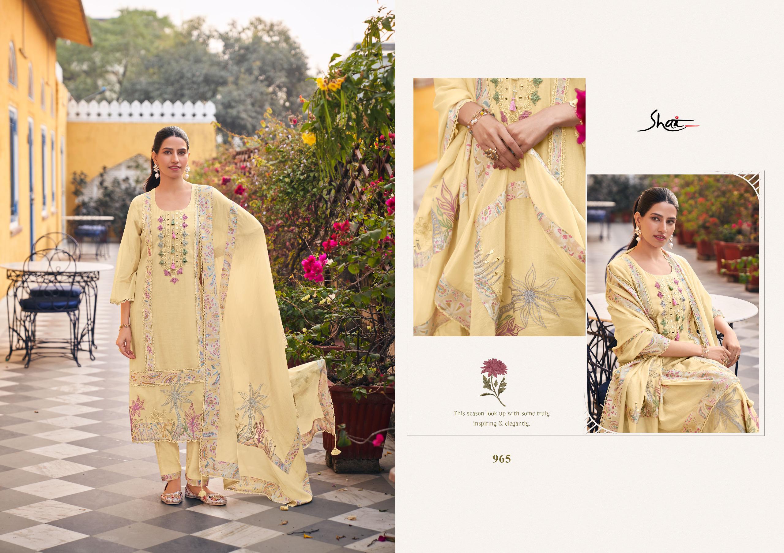 Jay Vijay Designer Malai Chanderi Hand Dori Work Suit Set