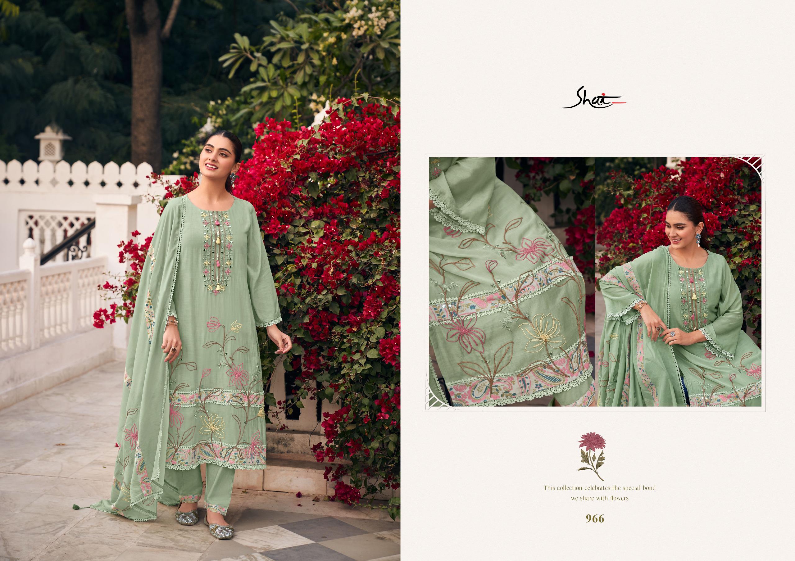 Jay Vijay Designer Malai Chanderi Hand Dori Work Suit Set