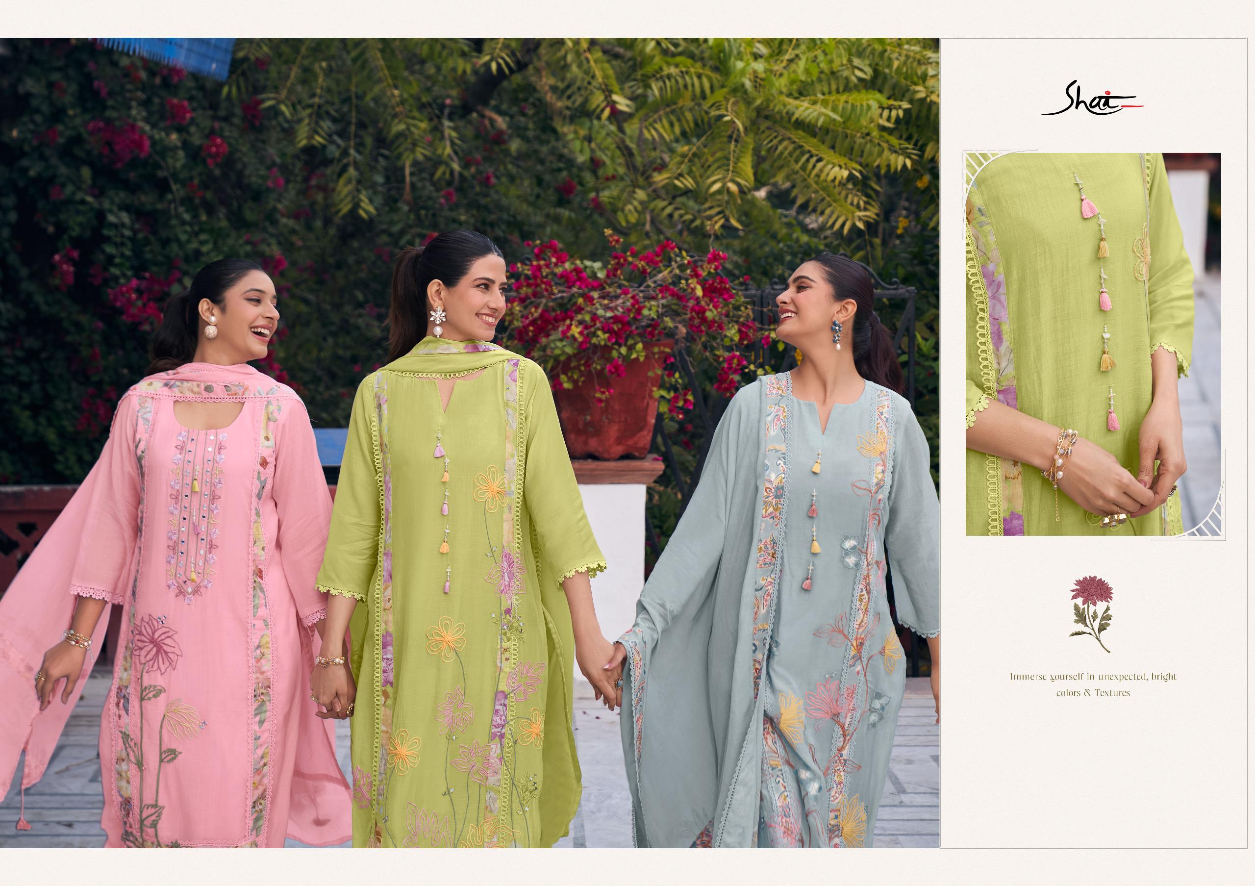 Jay Vijay Designer Malai Chanderi Hand Dori Work Suit Set