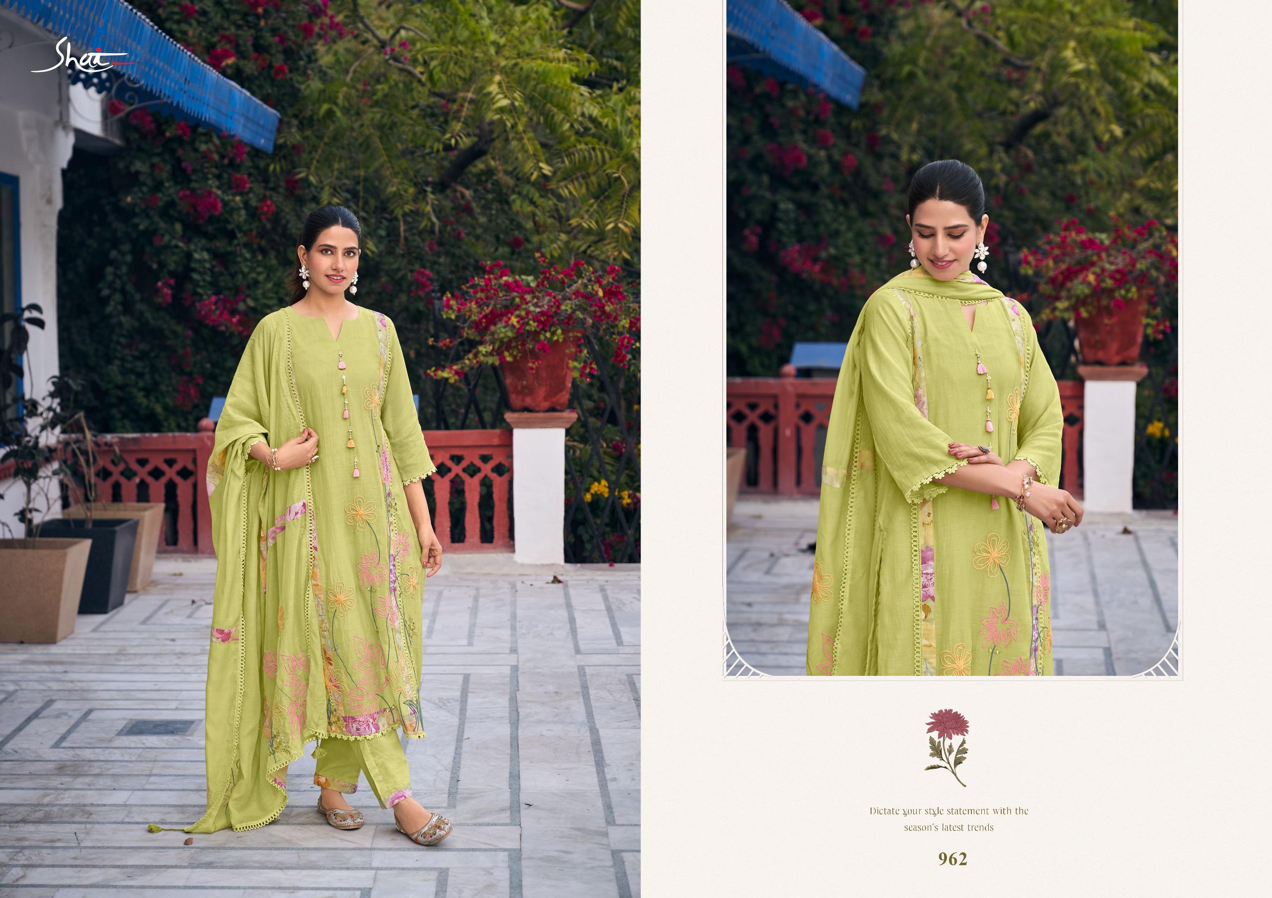 Jay Vijay Designer Malai Chanderi Hand Dori Work Suit Set