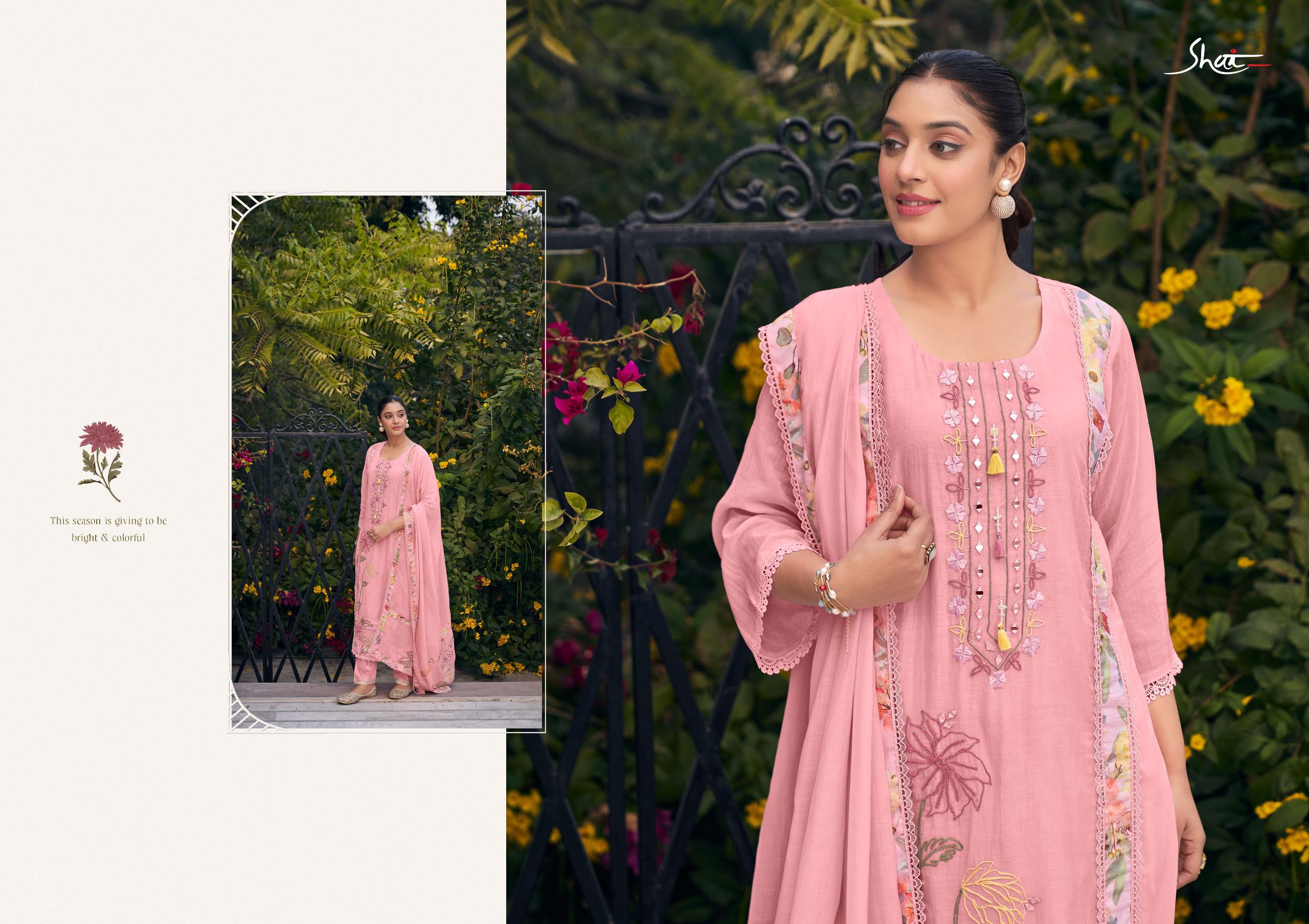 Jay Vijay Designer Malai Chanderi Hand Dori Work Suit Set