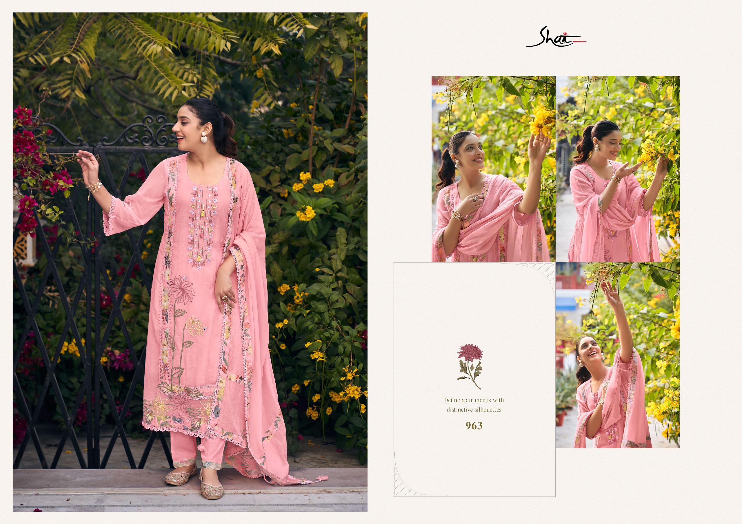 Jay Vijay Designer Malai Chanderi Hand Dori Work Suit Set