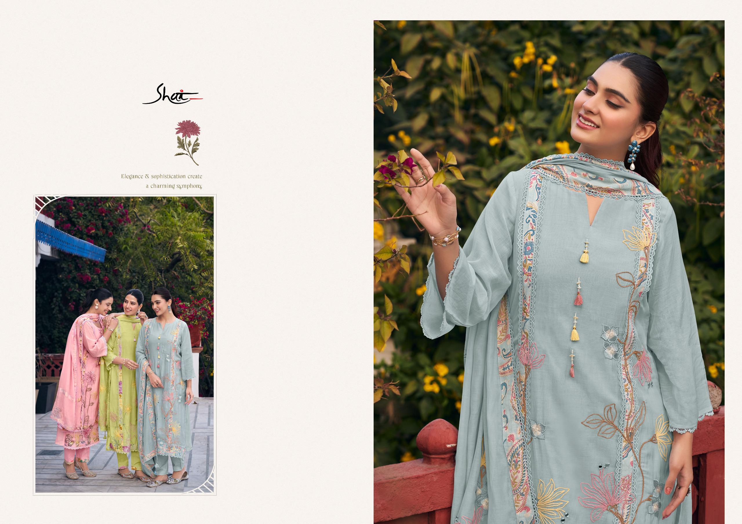 Jay Vijay Designer Malai Chanderi Hand Dori Work Suit Set