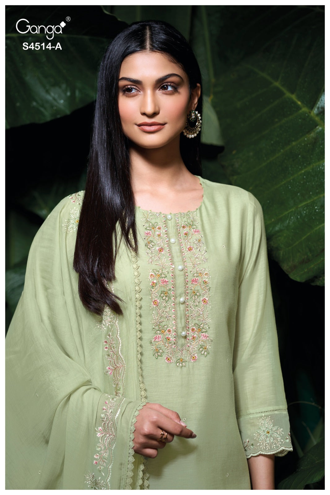 Ganga Elegant Banarasi Mal Embroidered Designer Suit Set