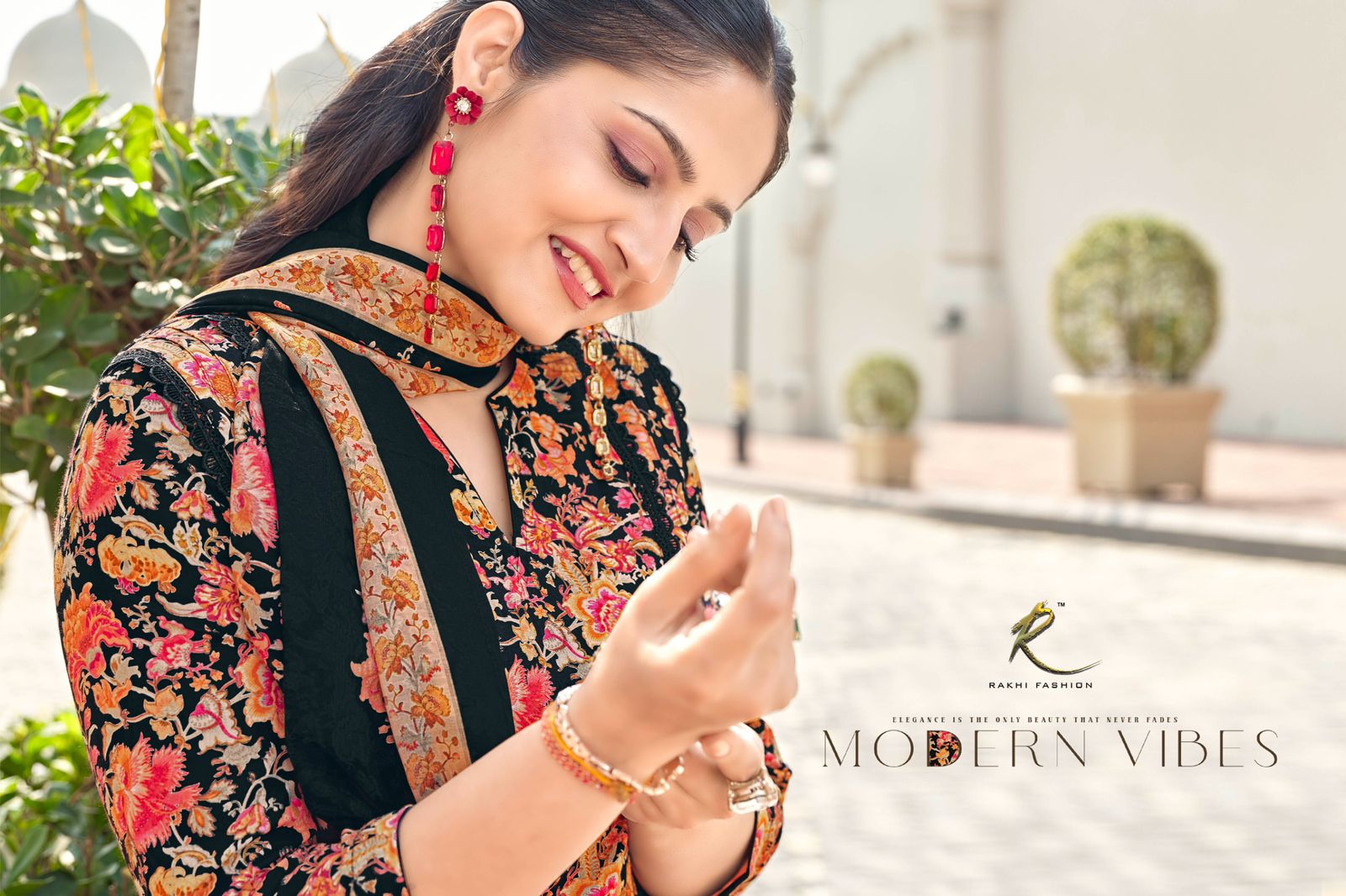 Sunset Bloom Embroidered Cotton SUIT Set