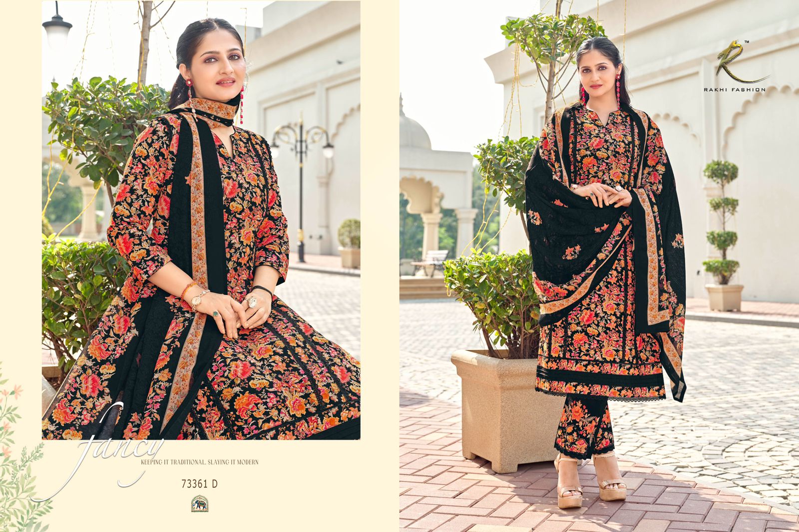 Sunset Bloom Embroidered Cotton SUIT Set