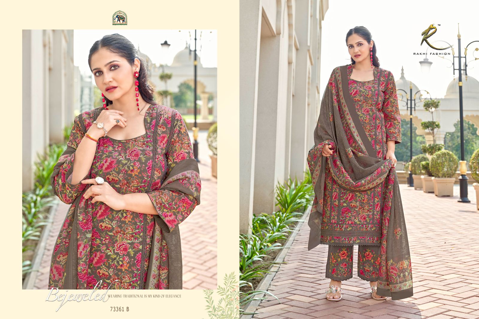 Sunset Bloom Embroidered Cotton SUIT Set