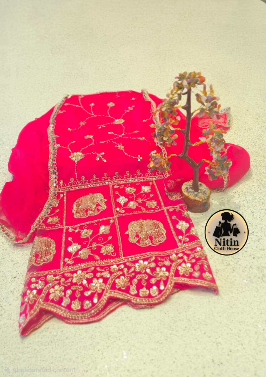 ✨ Elegant Glass Organza Suit ✨