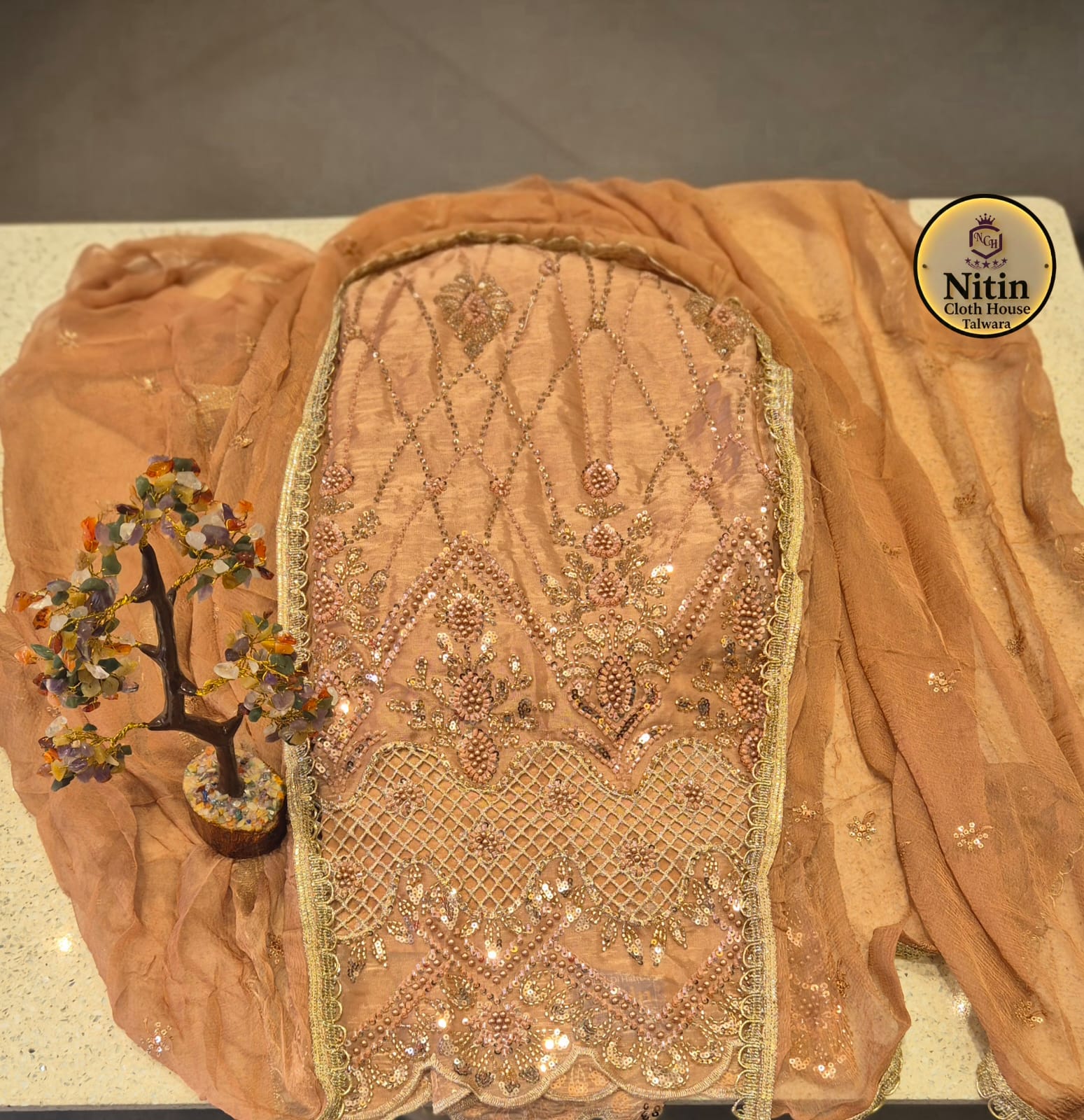 🪻Soft Lilac Luxury Handwork Suit🪻