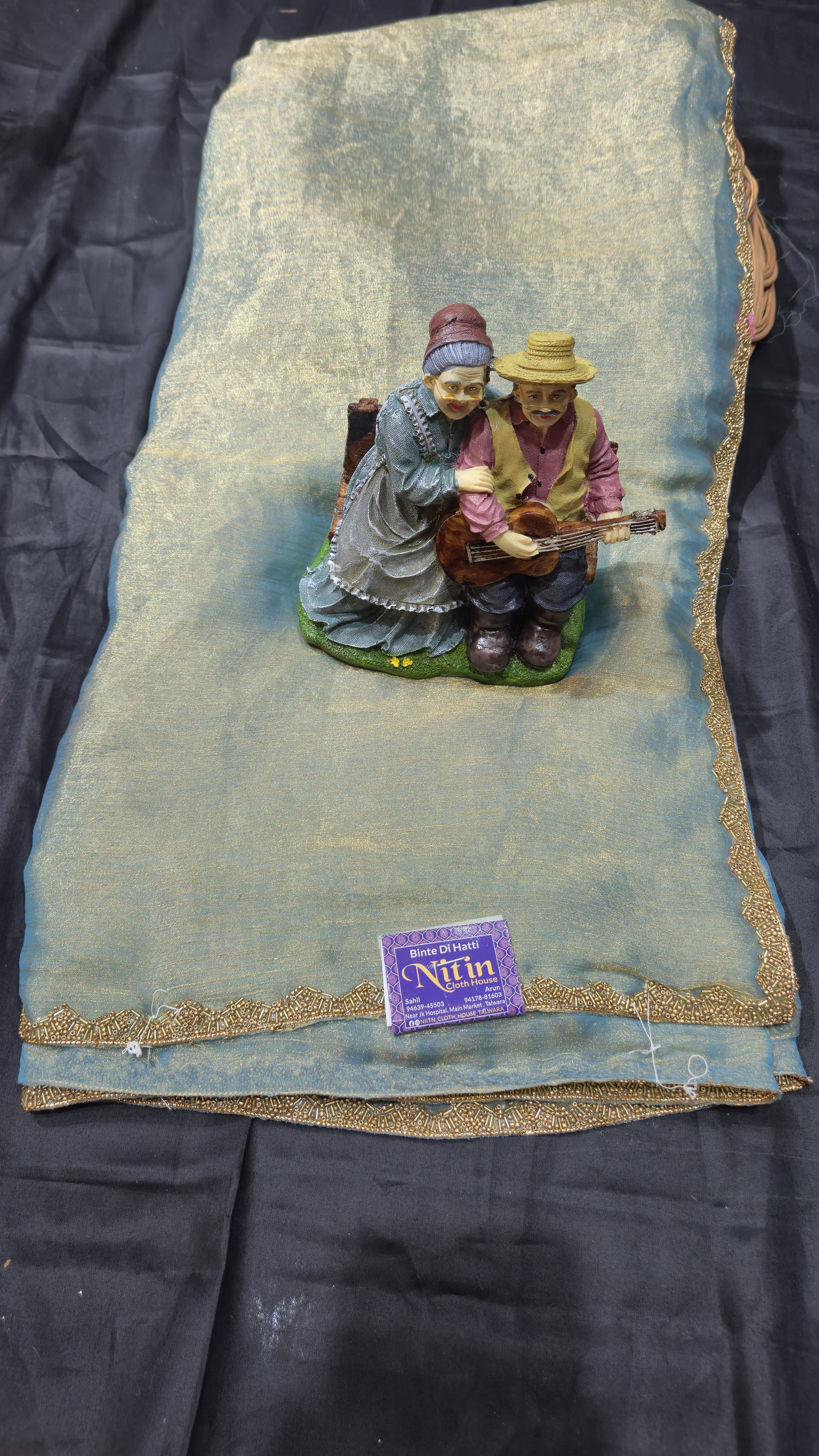 Premium Fendi Fabric Saree with Handworked Border..♥️