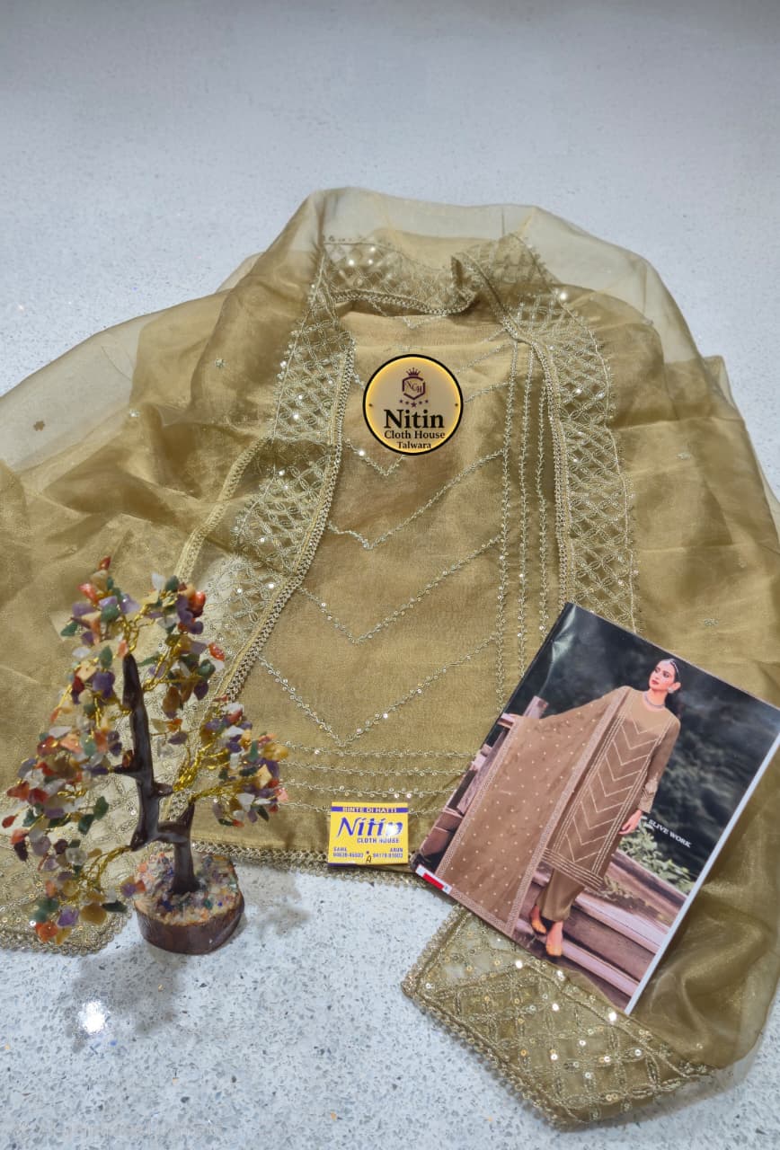 ✨ Premium Embroidered Glass Tissue Suit ✨