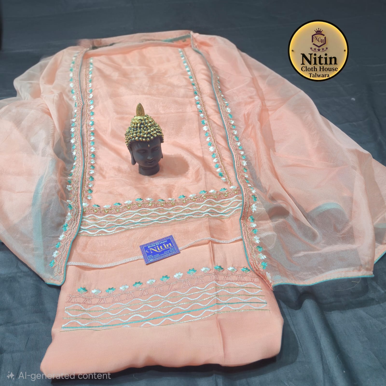 ✨ Elegant Organza Embroidered Suit Set ✨