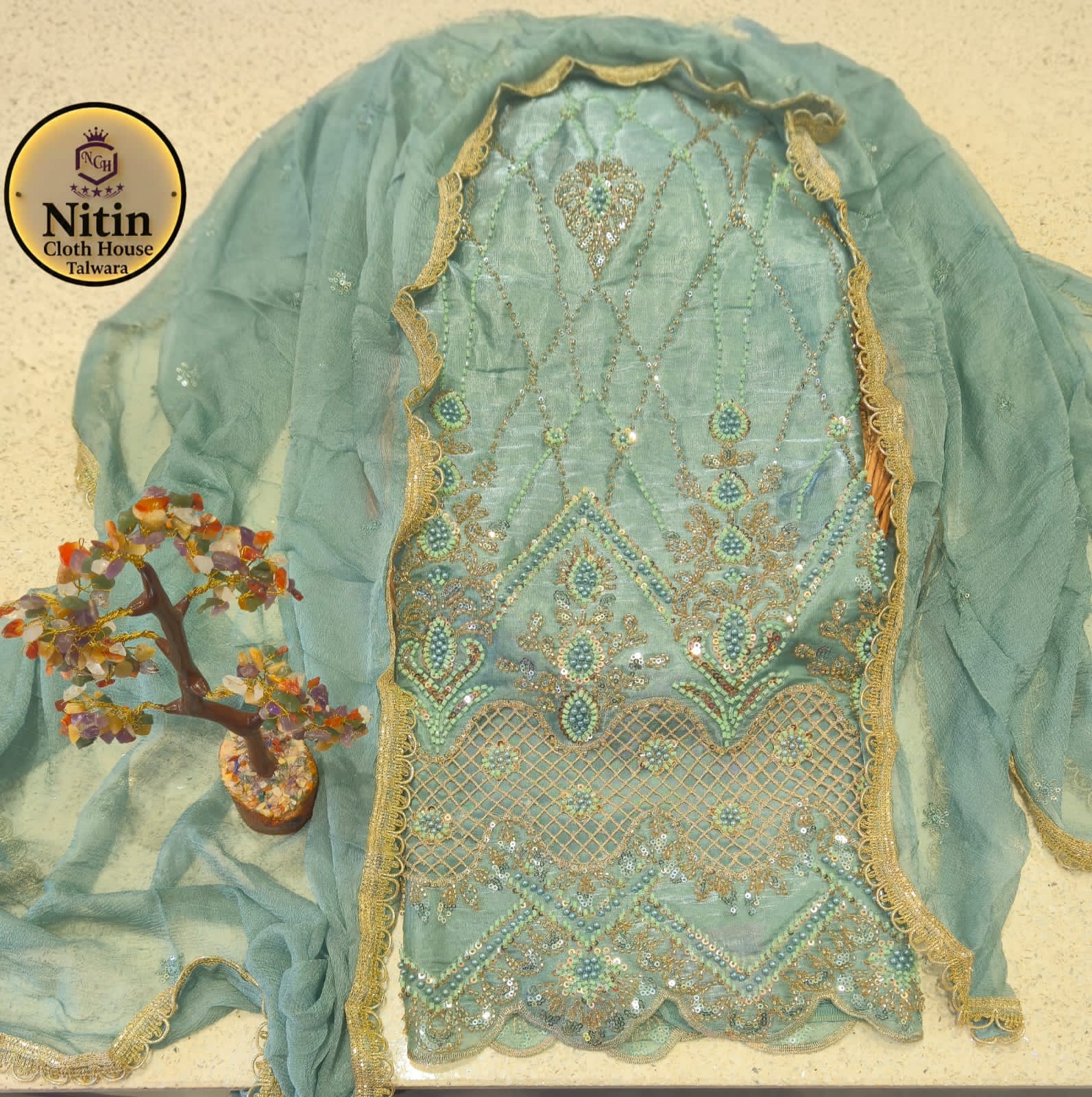 🪻Soft Lilac Luxury Handwork Suit🪻