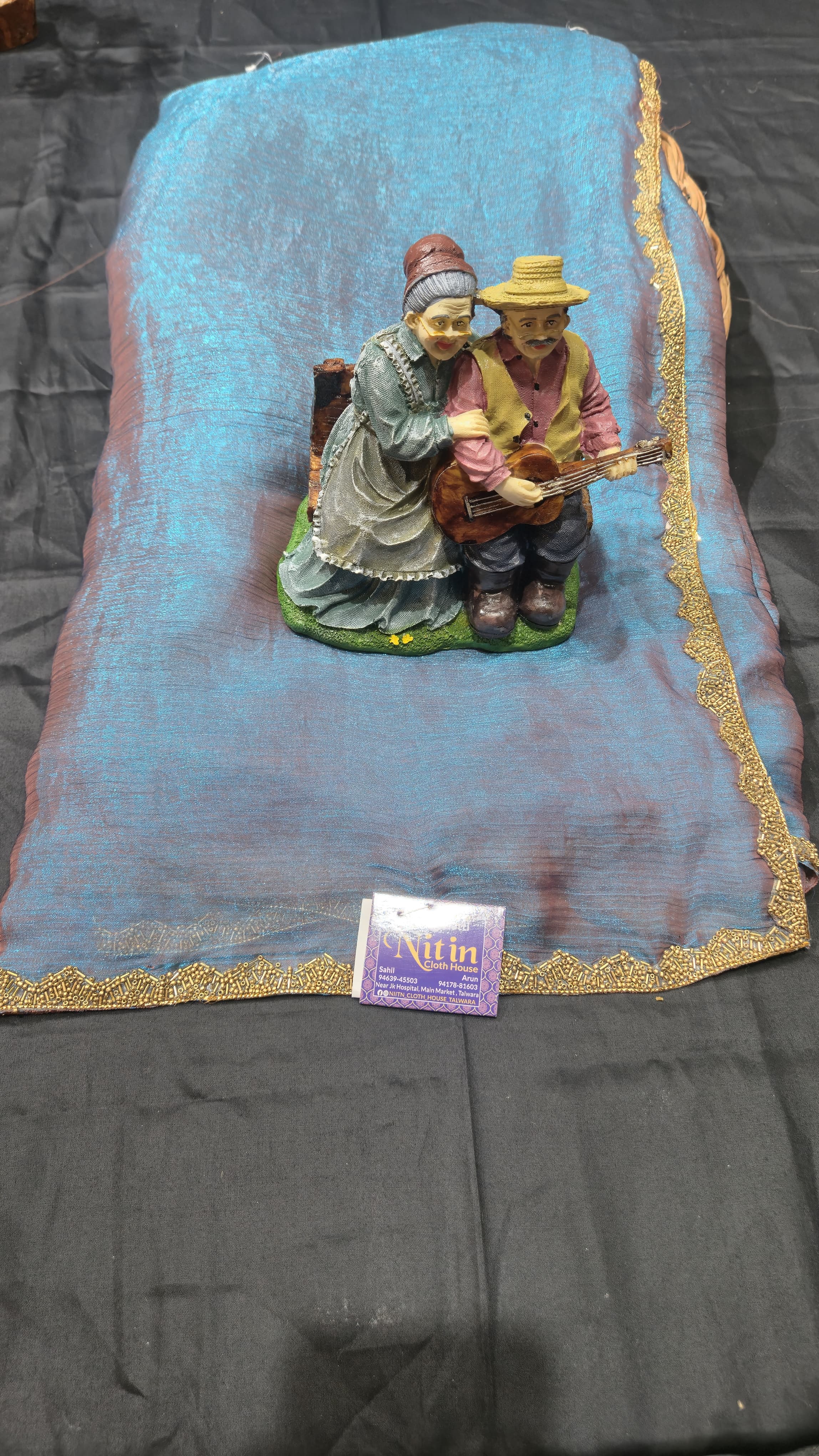 Premium Fendi Fabric Saree with Handworked Border..♥️