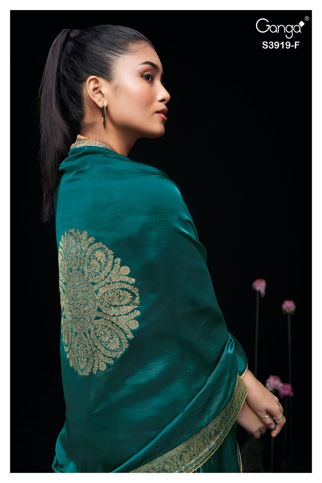 🌿 Ganga's Royal Jacquard Silk Designer Suit Set 🌿