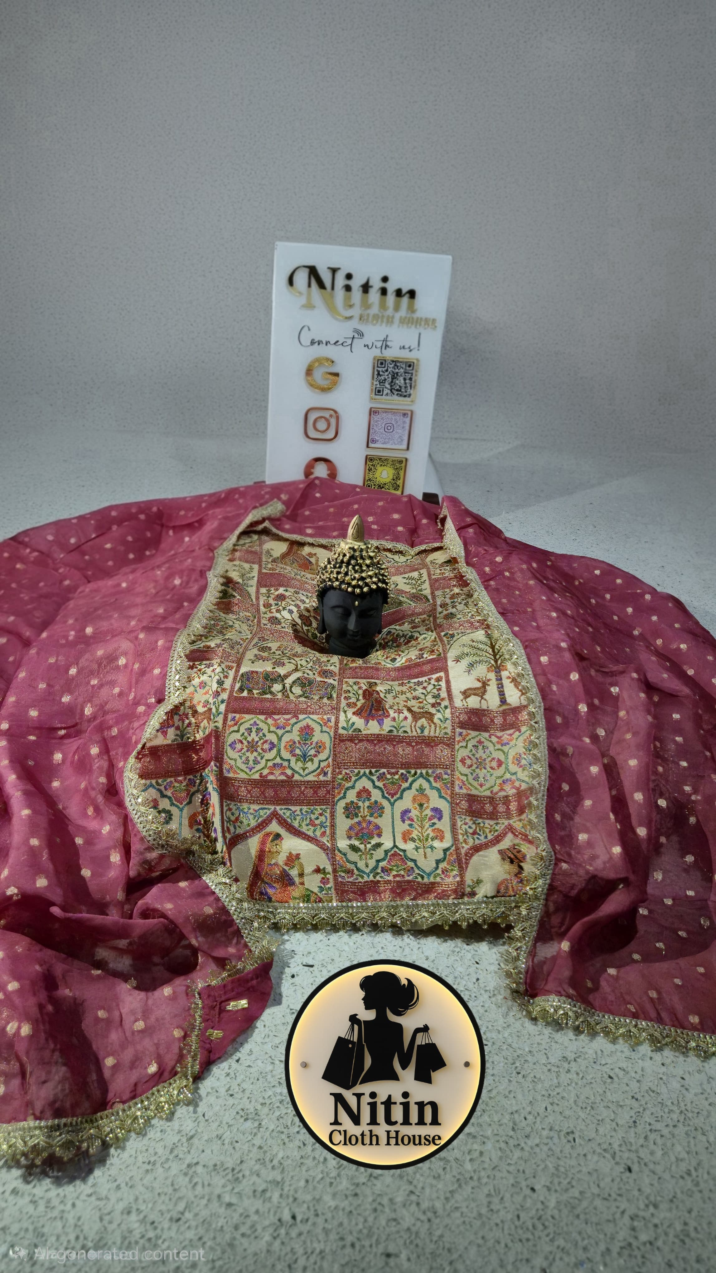 ✨Royal Peacock  Banarasi Suit  with Heritage Motif Dupatta ✨