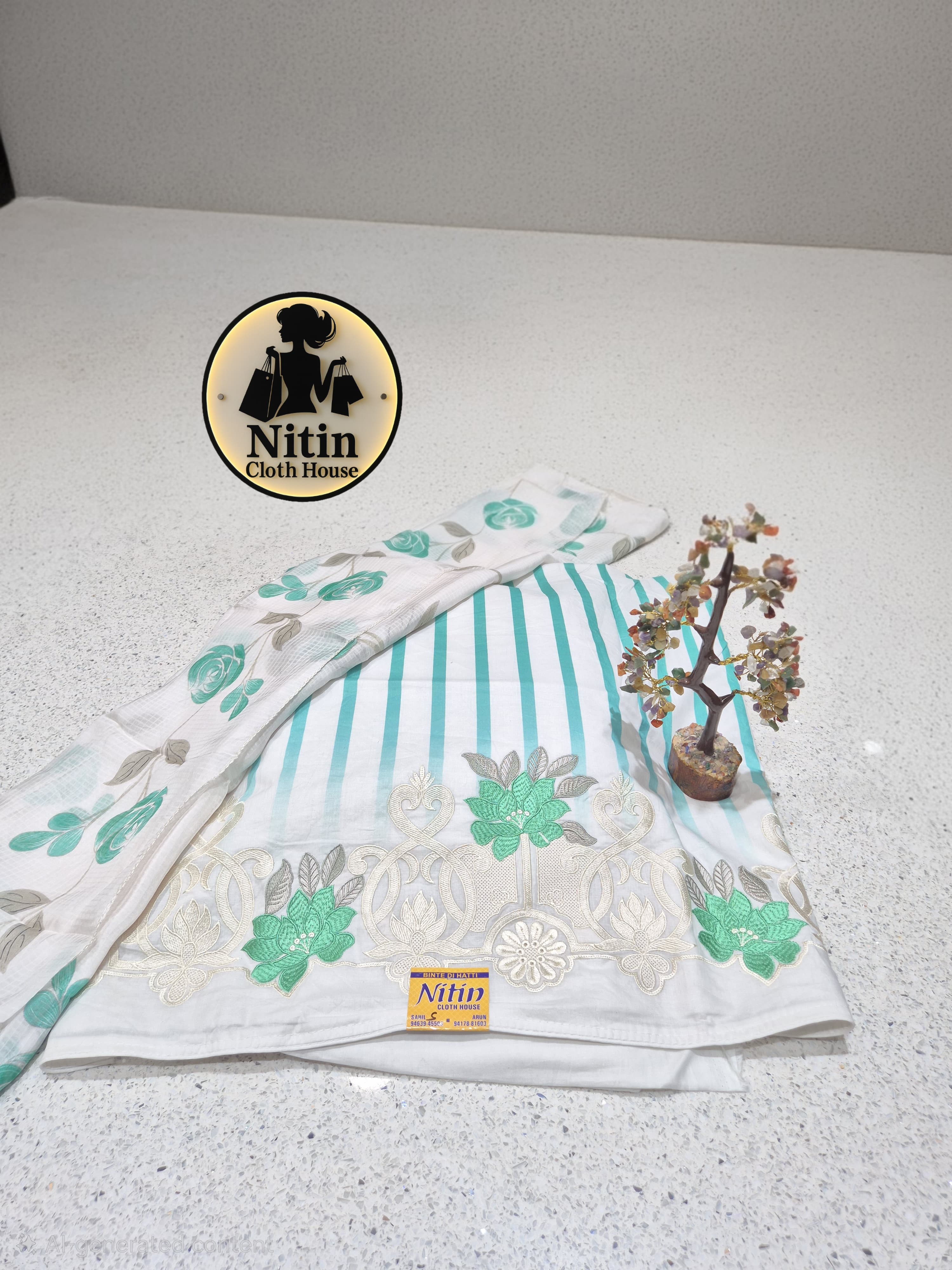 🌸 Elegant Stripe Cotton Suit Set 🌸