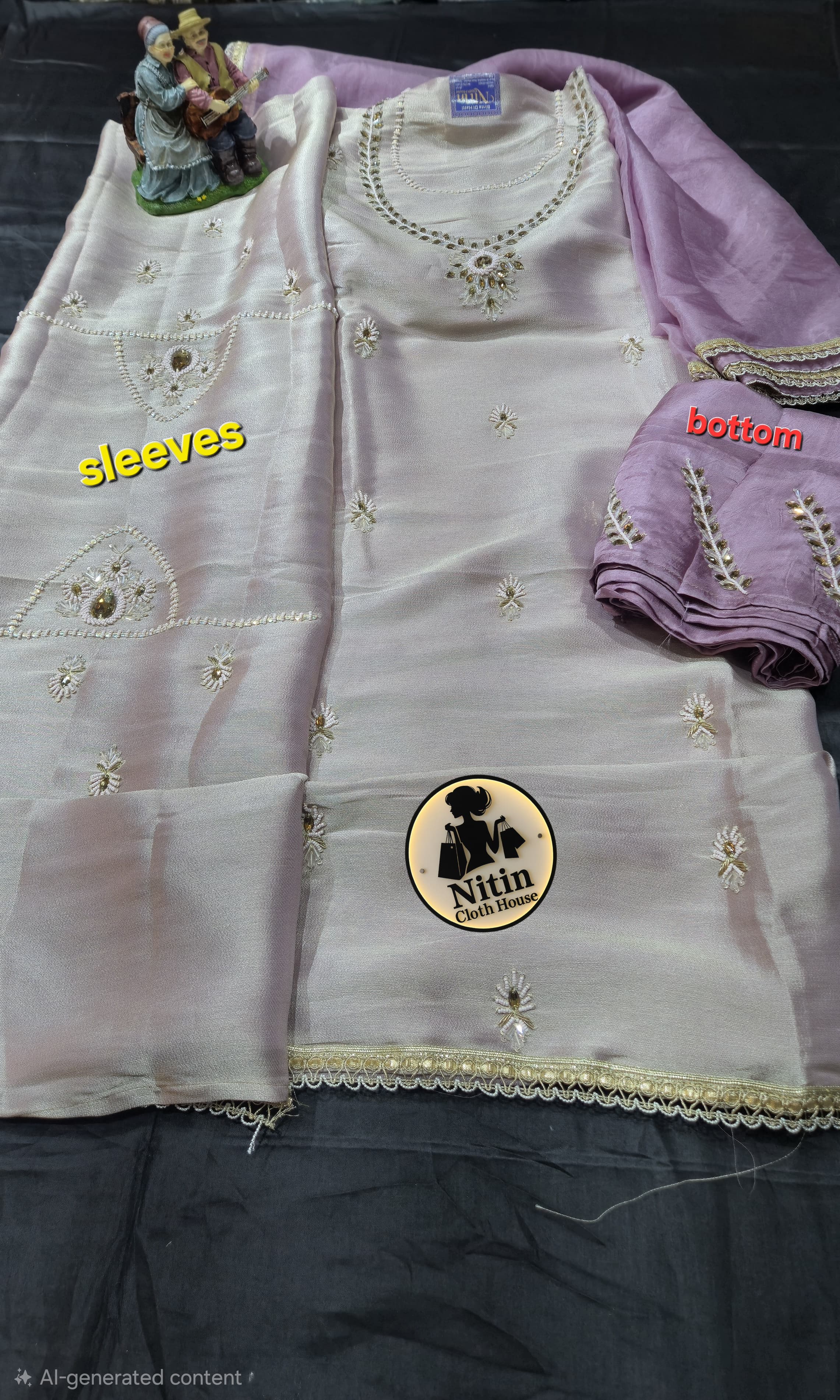 Elegant Handwork Giraffe Silk Suit