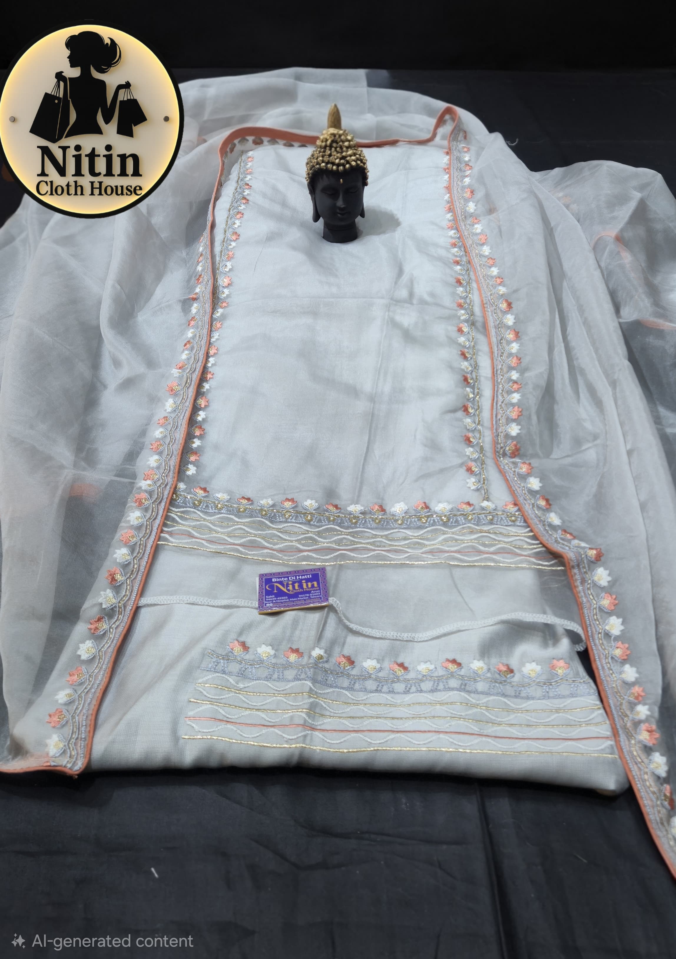 ✨ Elegant Organza Embroidered Suit Set ✨