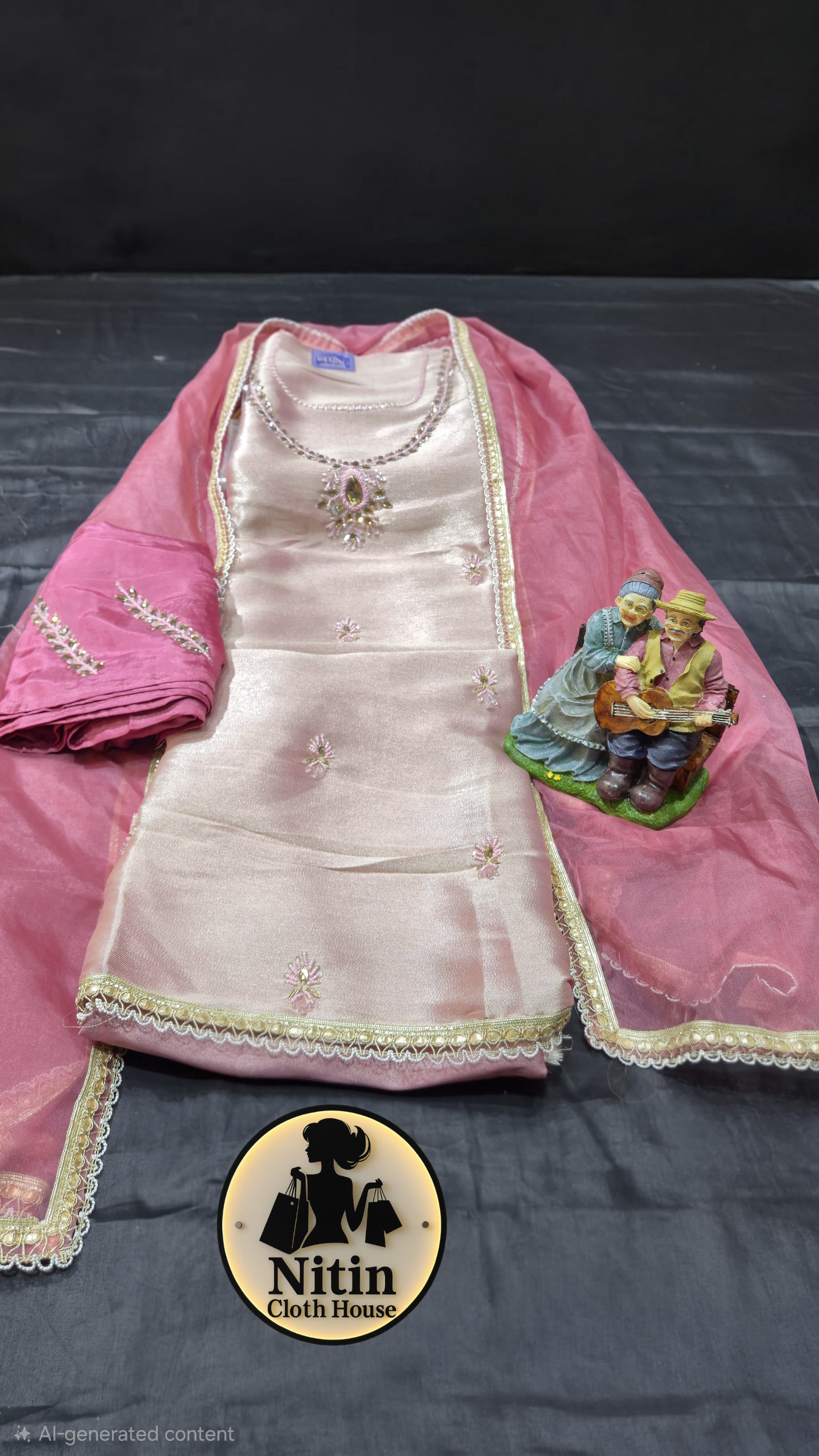 Elegant Handwork Giraffe Silk Suit