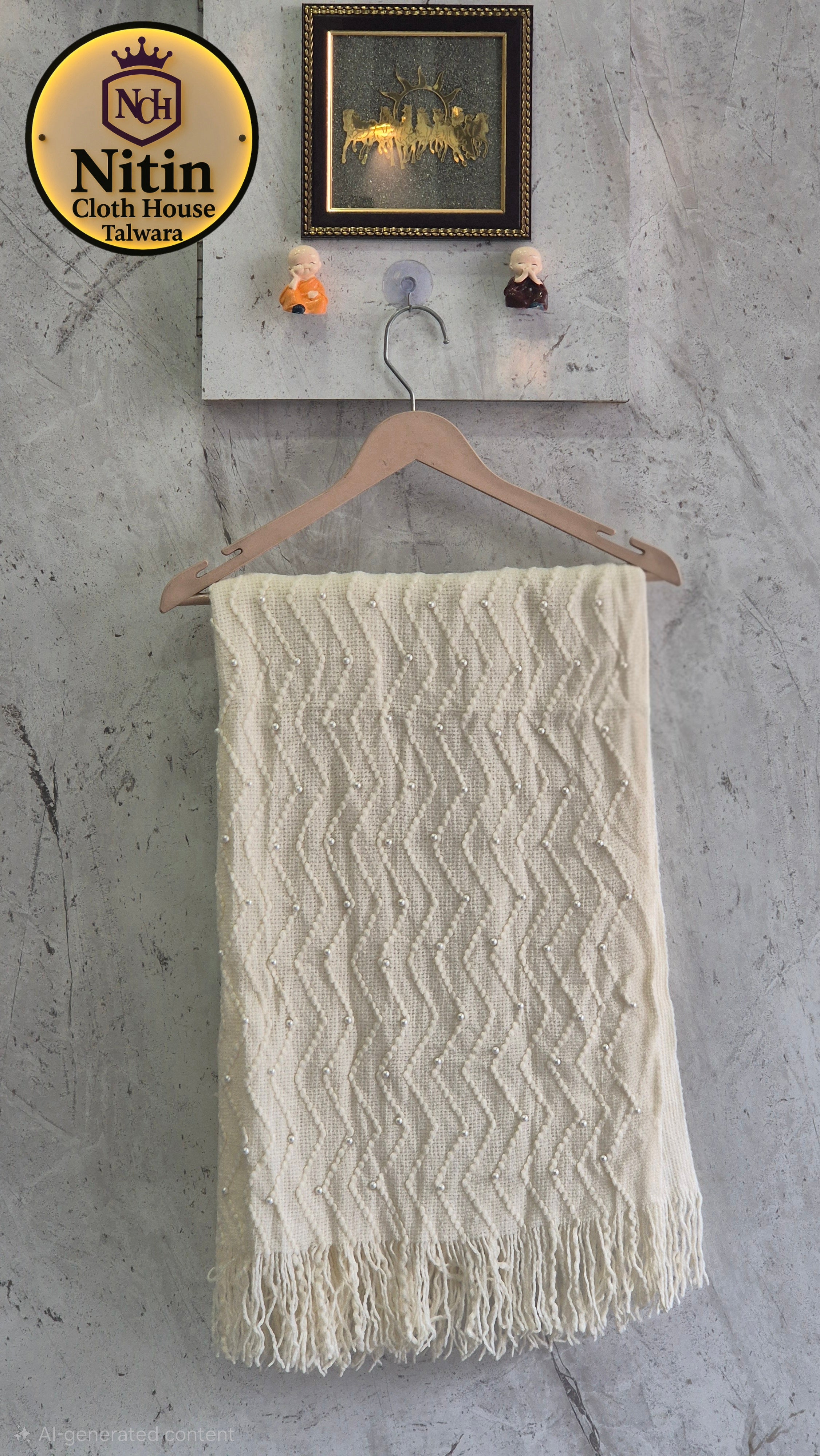 ✨Pearl Whisper Ivory Winter Stole