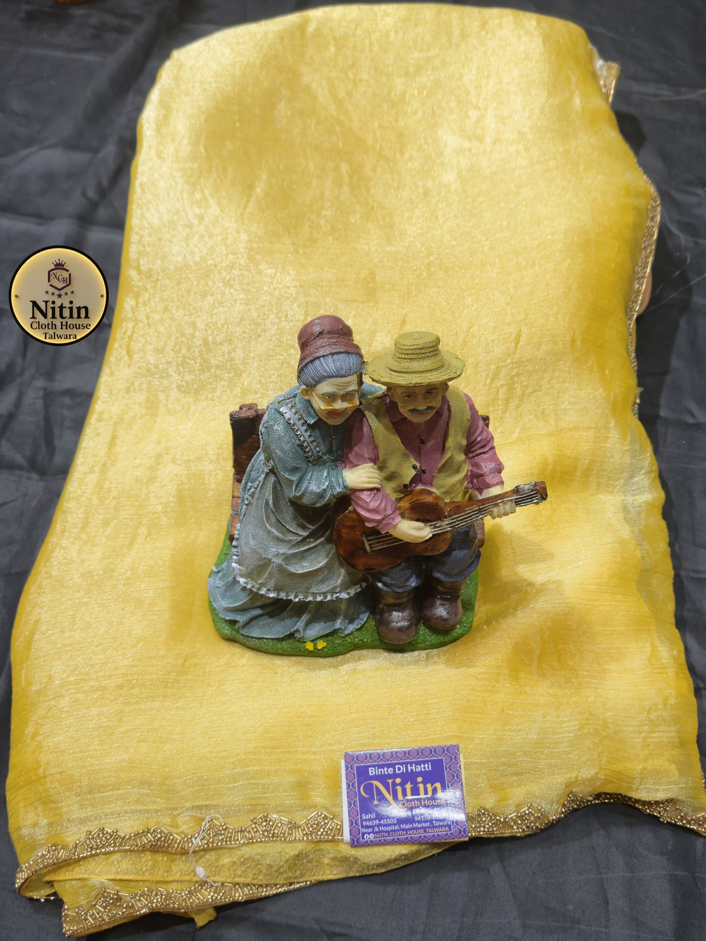 Premium Fendi Fabric Saree with Handworked Border..♥️