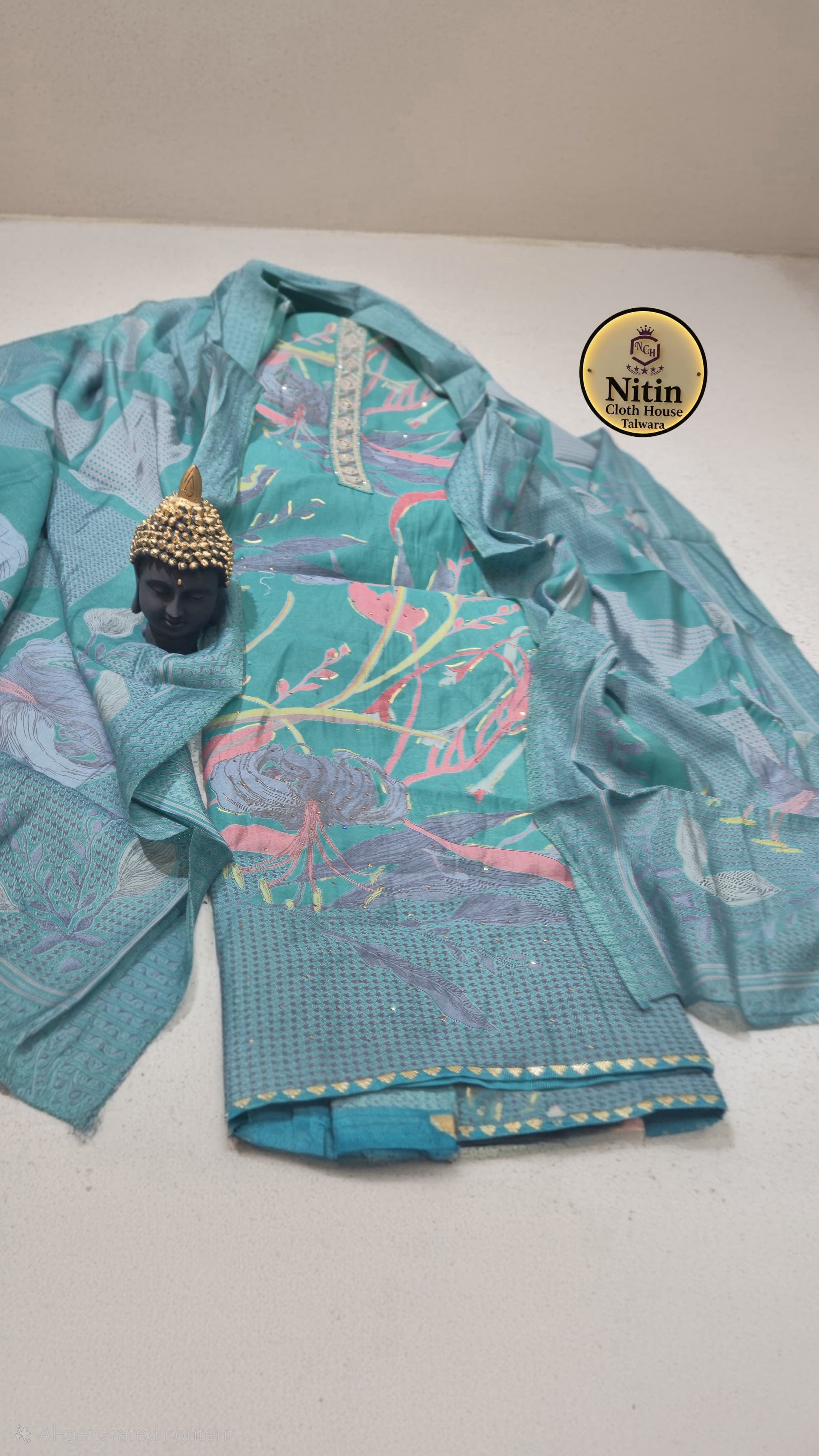 Blush  Floral Muslin Elegance Suit” 💗✨