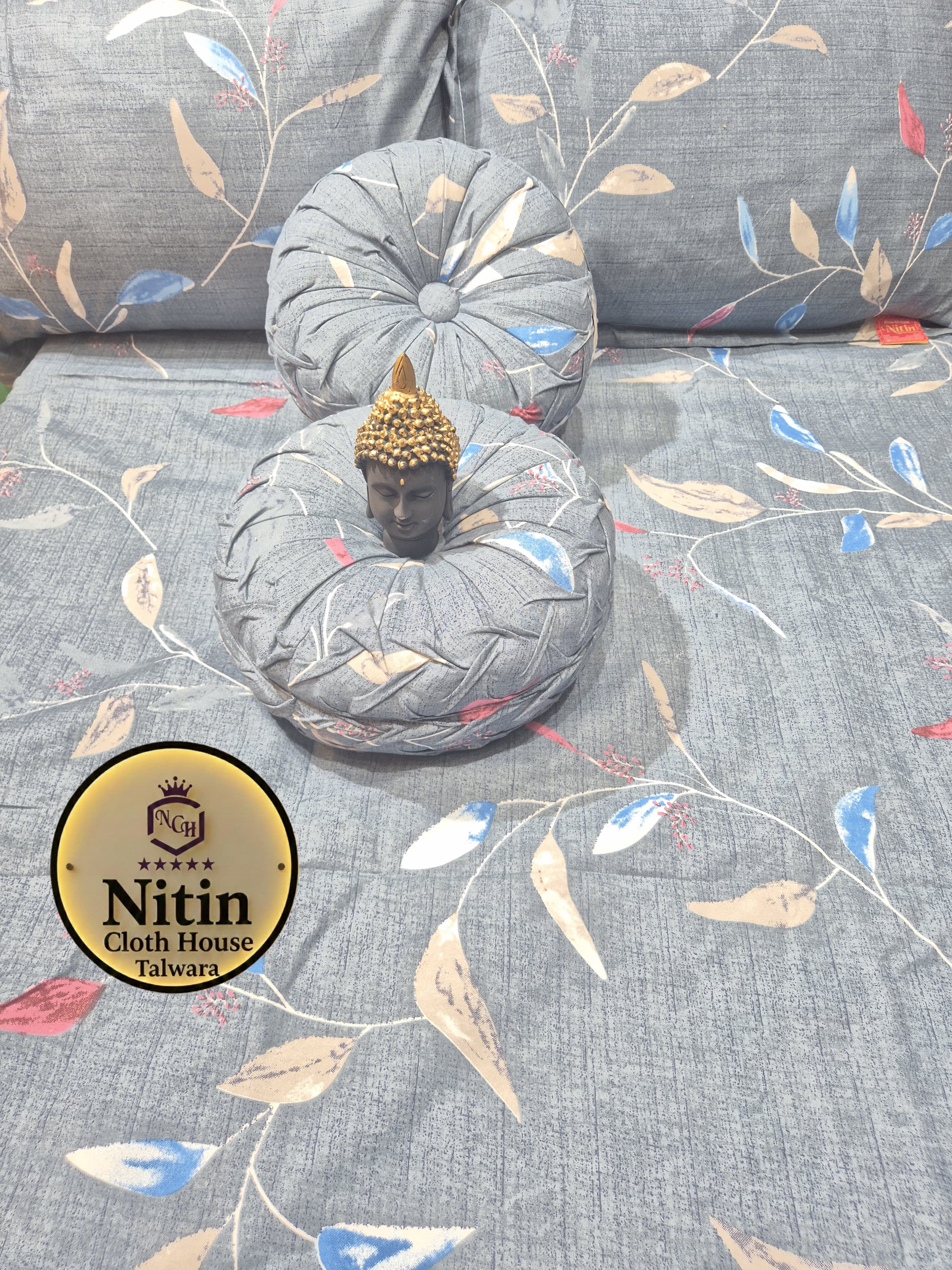 Soft Cotton Designer Bedsheet with Decorative Cushion – Premium