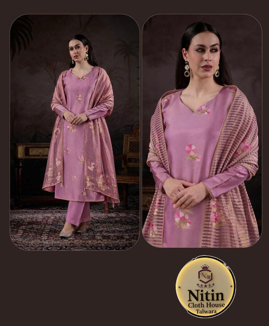 ✨ Premium Gadwal Silk Embroidered Suit Set ✨