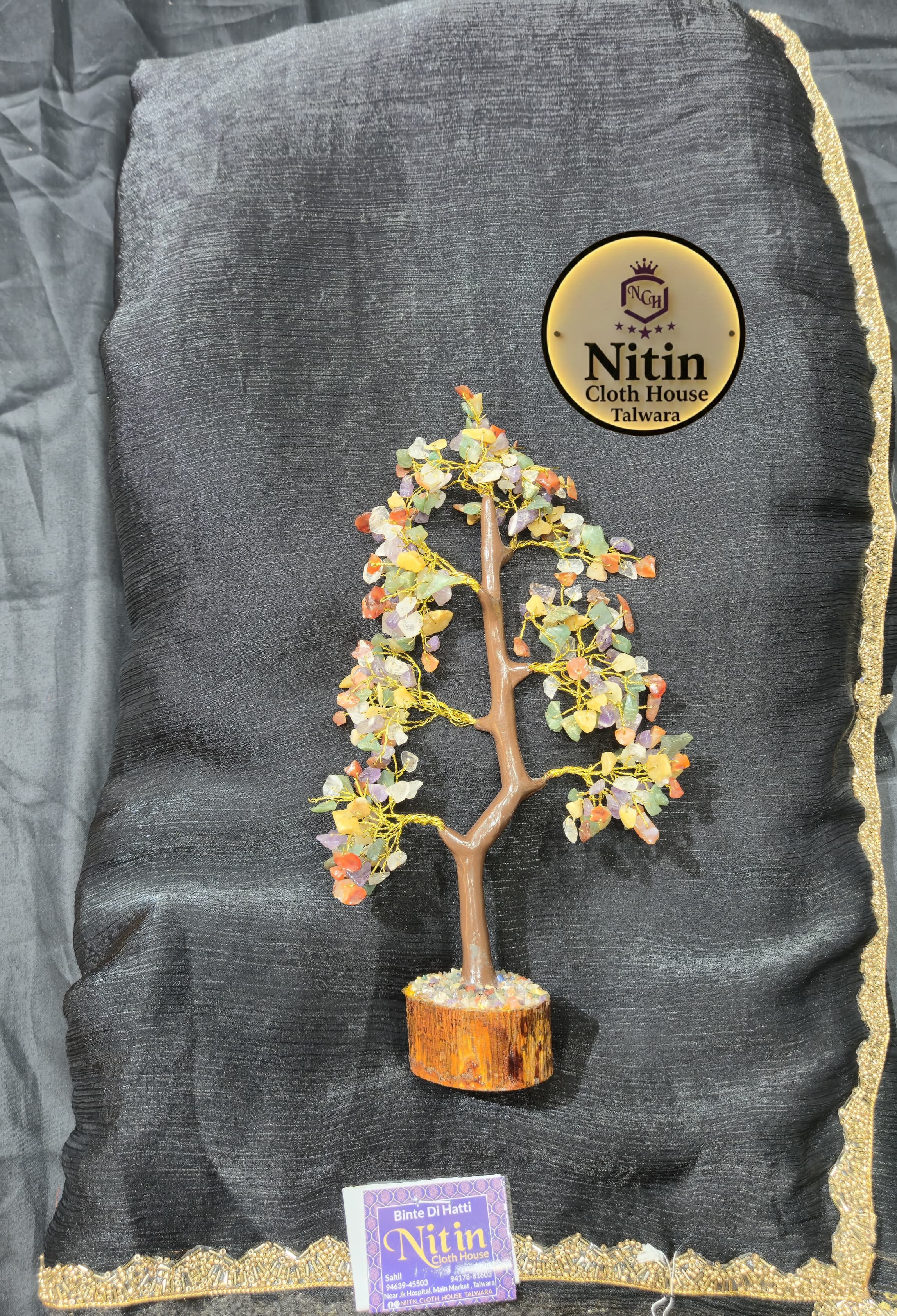 Premium Fendi Fabric Saree with Handworked Border..♥️