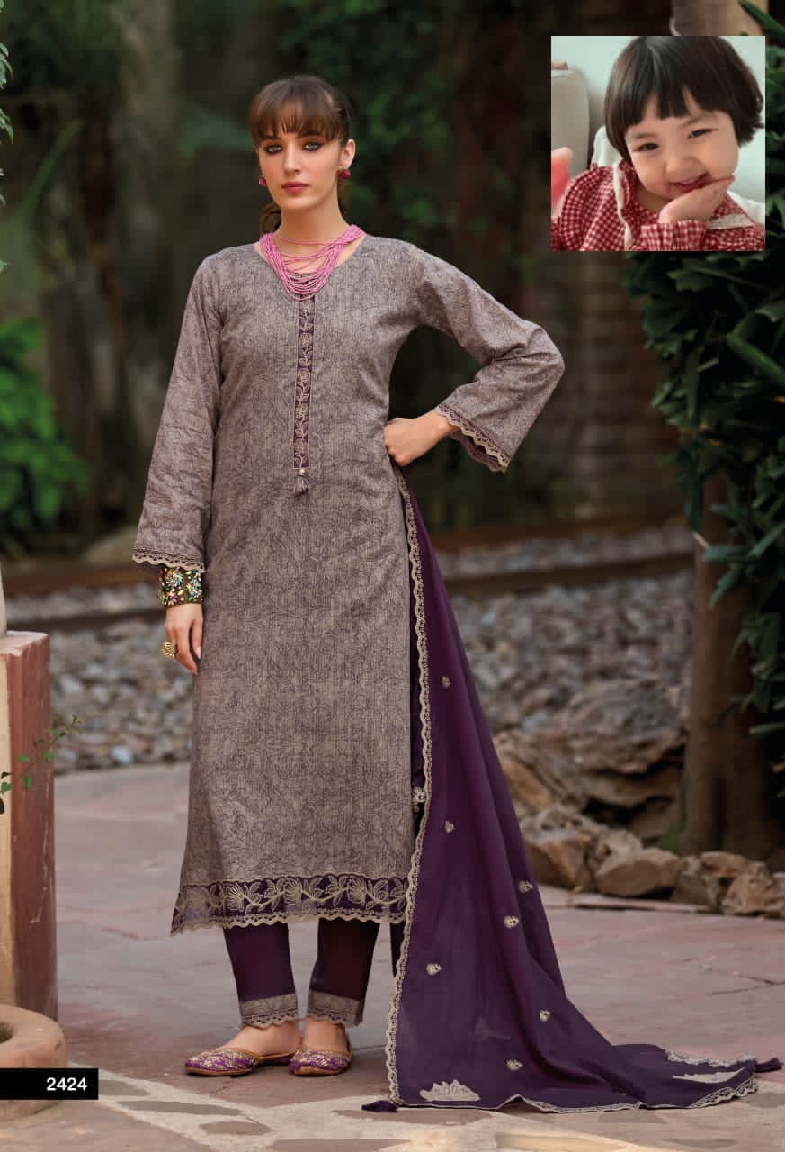 Graceful Digital Print Lawn Suit with Fine Embroidery