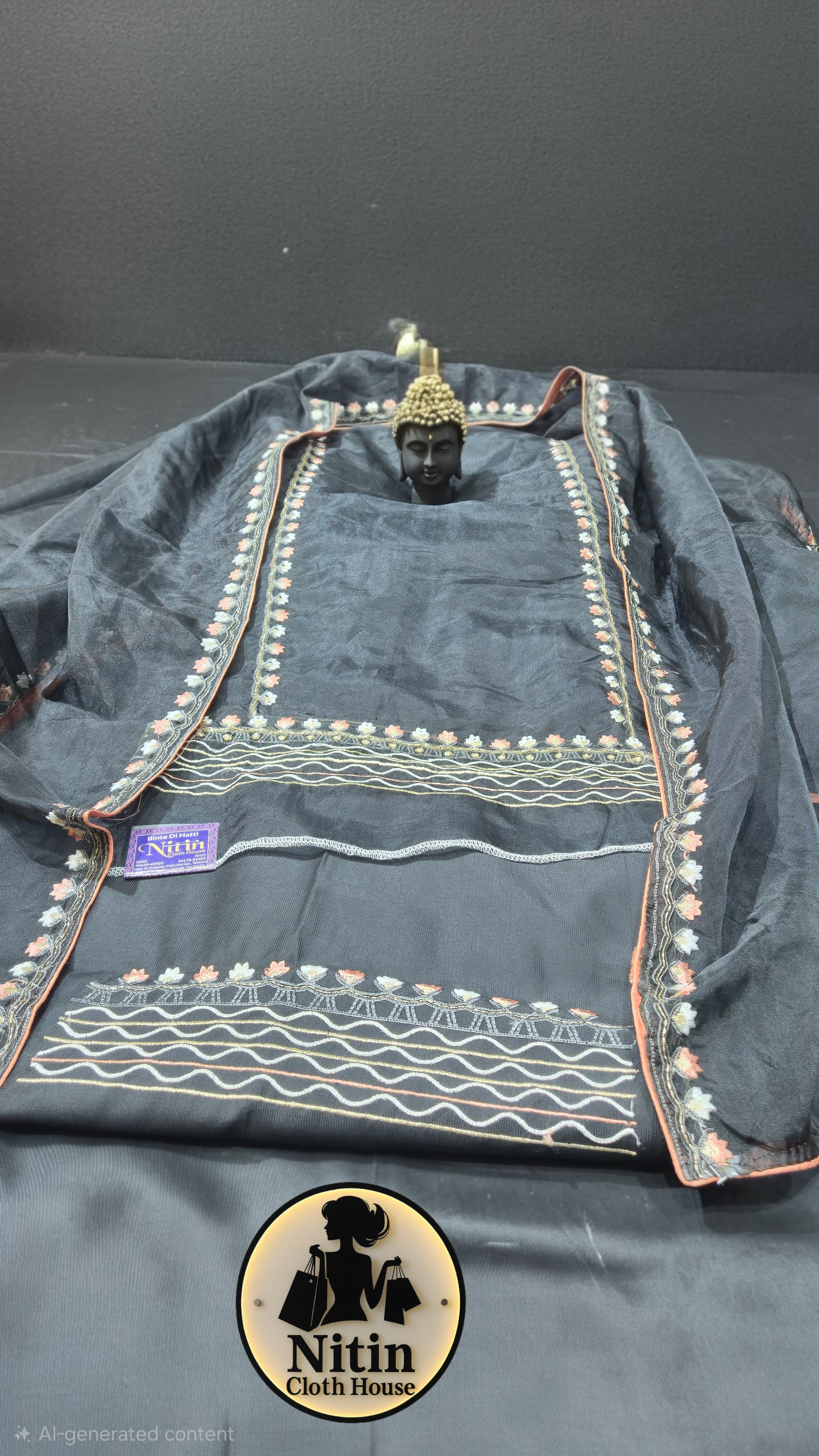 ✨ Elegant Organza Embroidered Suit Set ✨