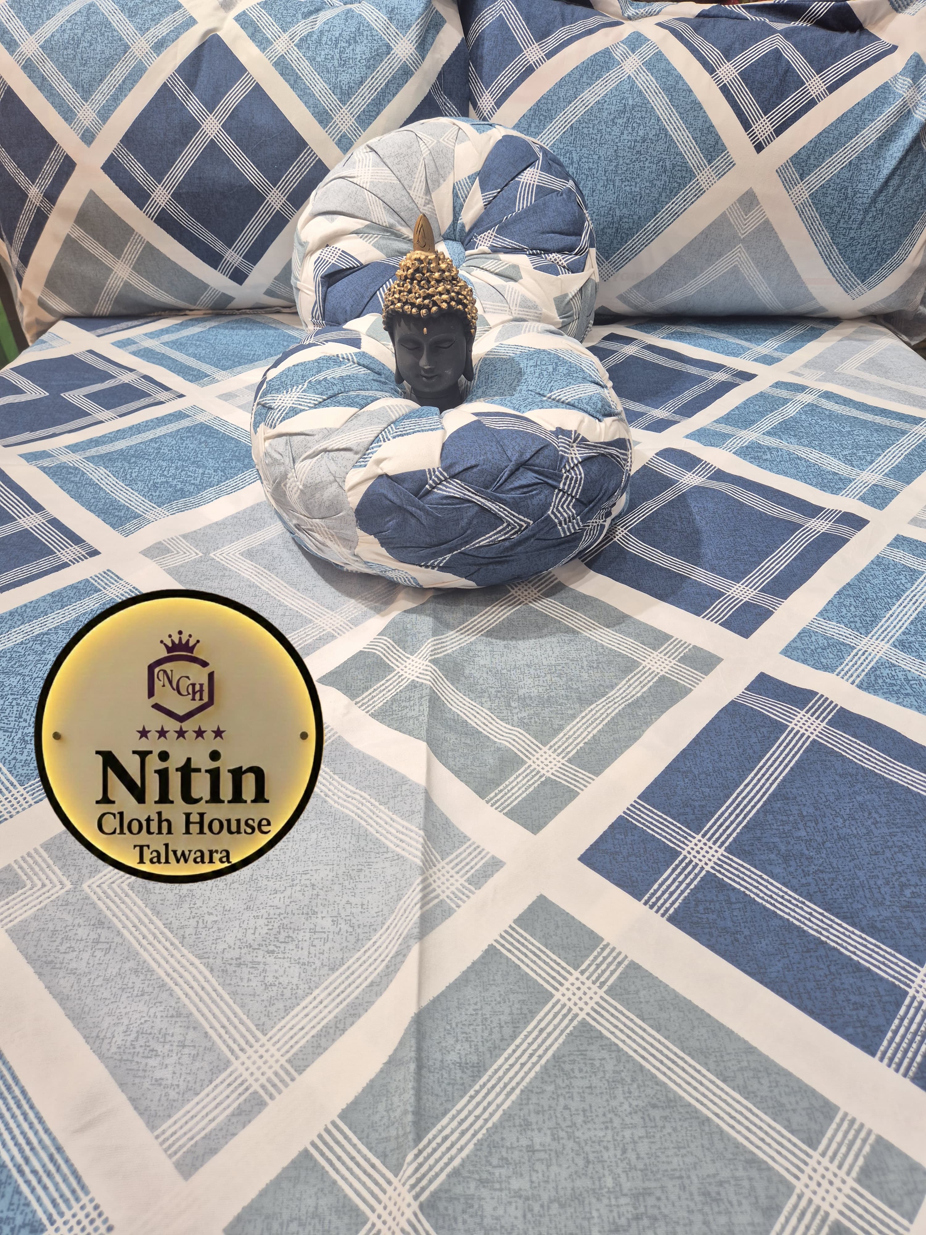 Soft Cotton Designer Bedsheet with Decorative Cushion – Premium