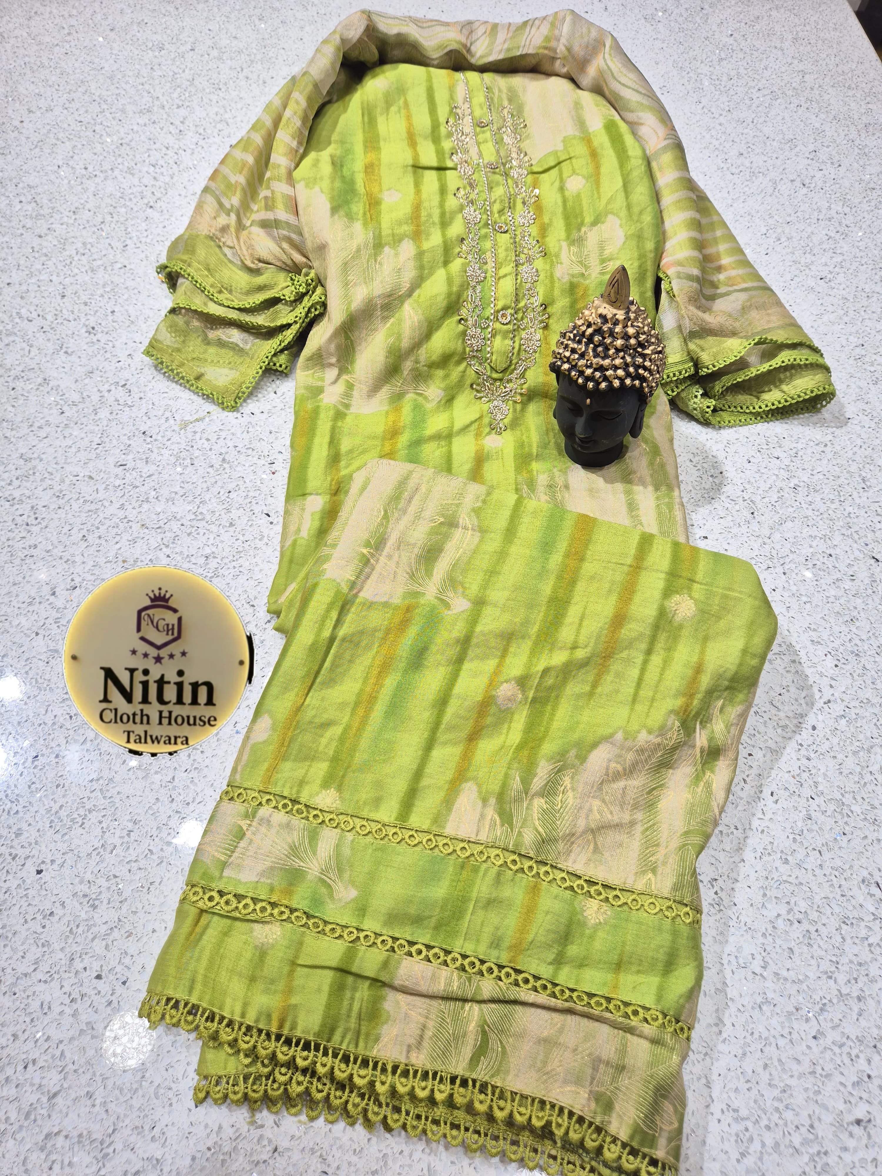 🌿 Lime Breeze Elegance Suit Set 🌿