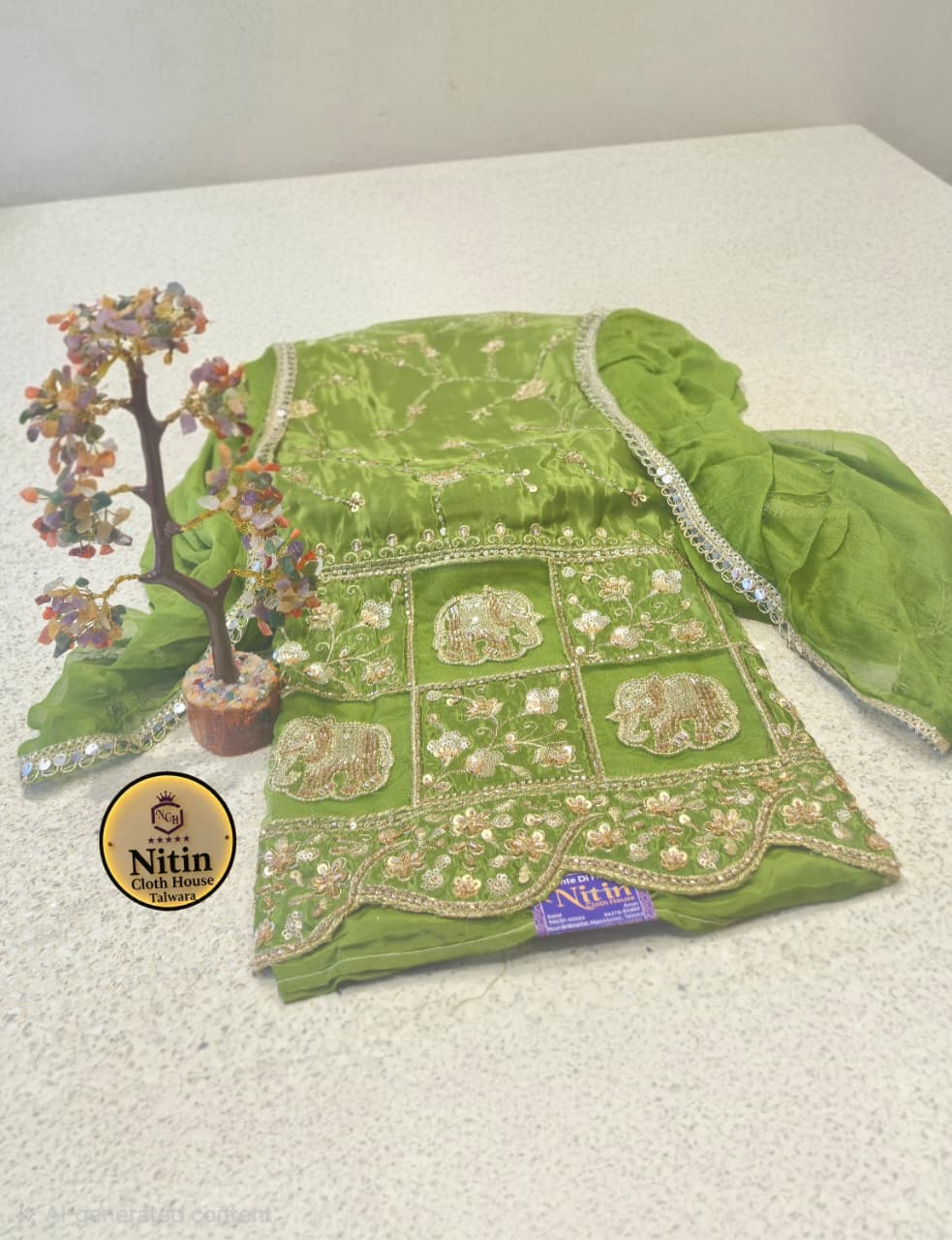 ✨ Elegant Glass Organza Suit ✨