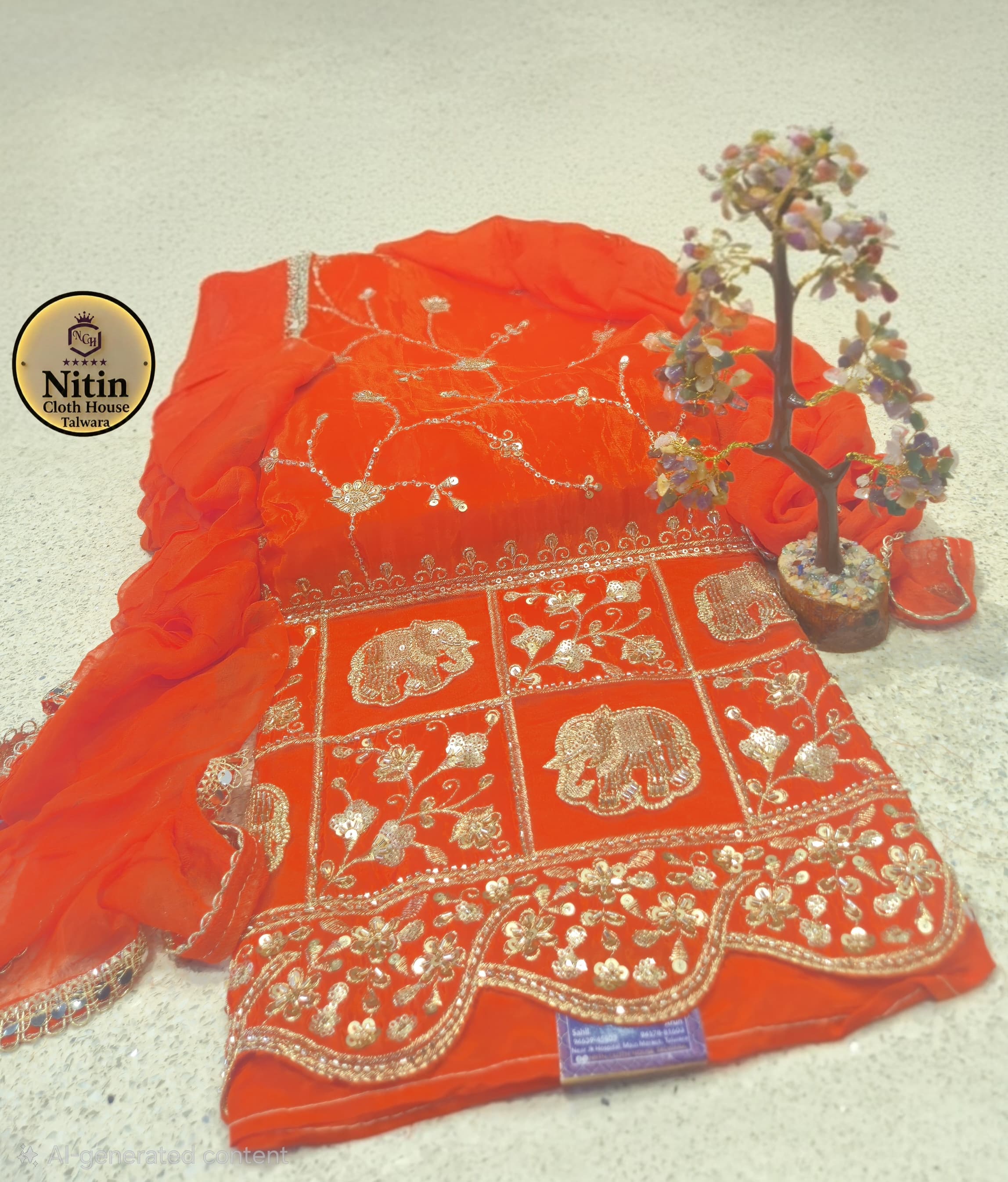 ✨ Elegant Glass Organza Suit ✨