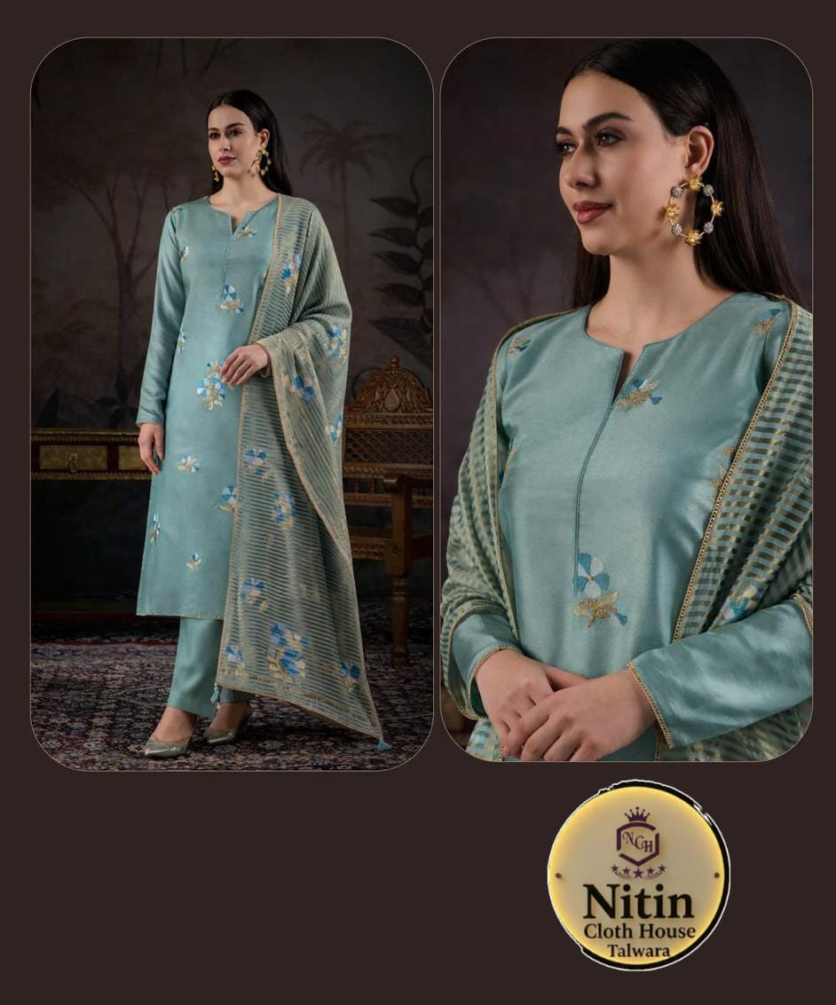 ✨ Premium Gadwal Silk Embroidered Suit Set ✨