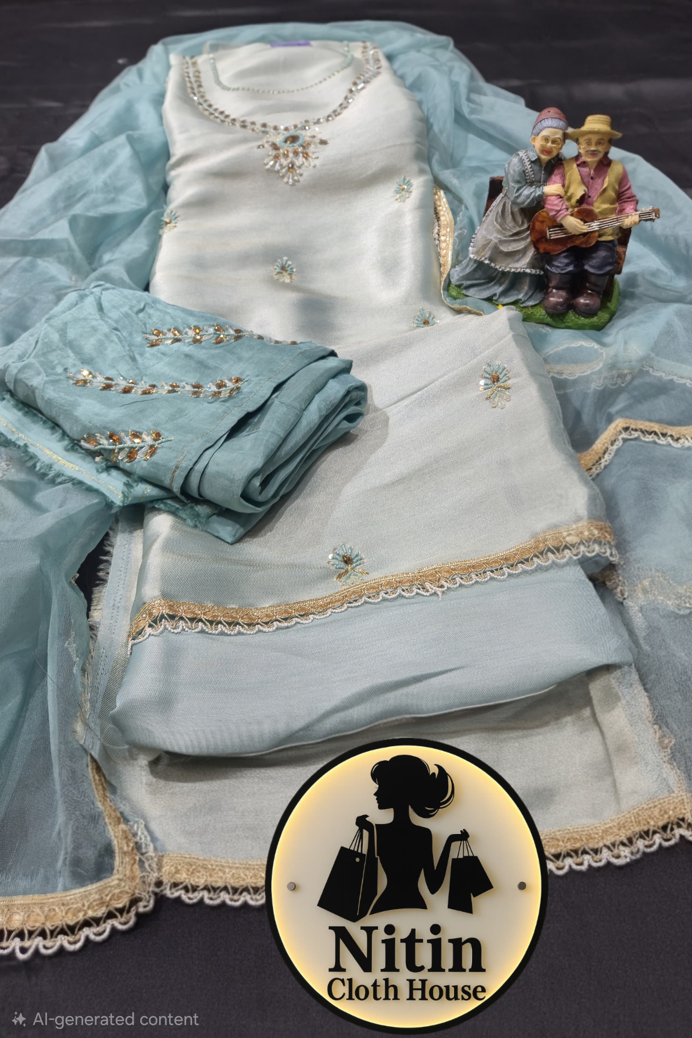 Elegant Handwork Giraffe Silk Suit