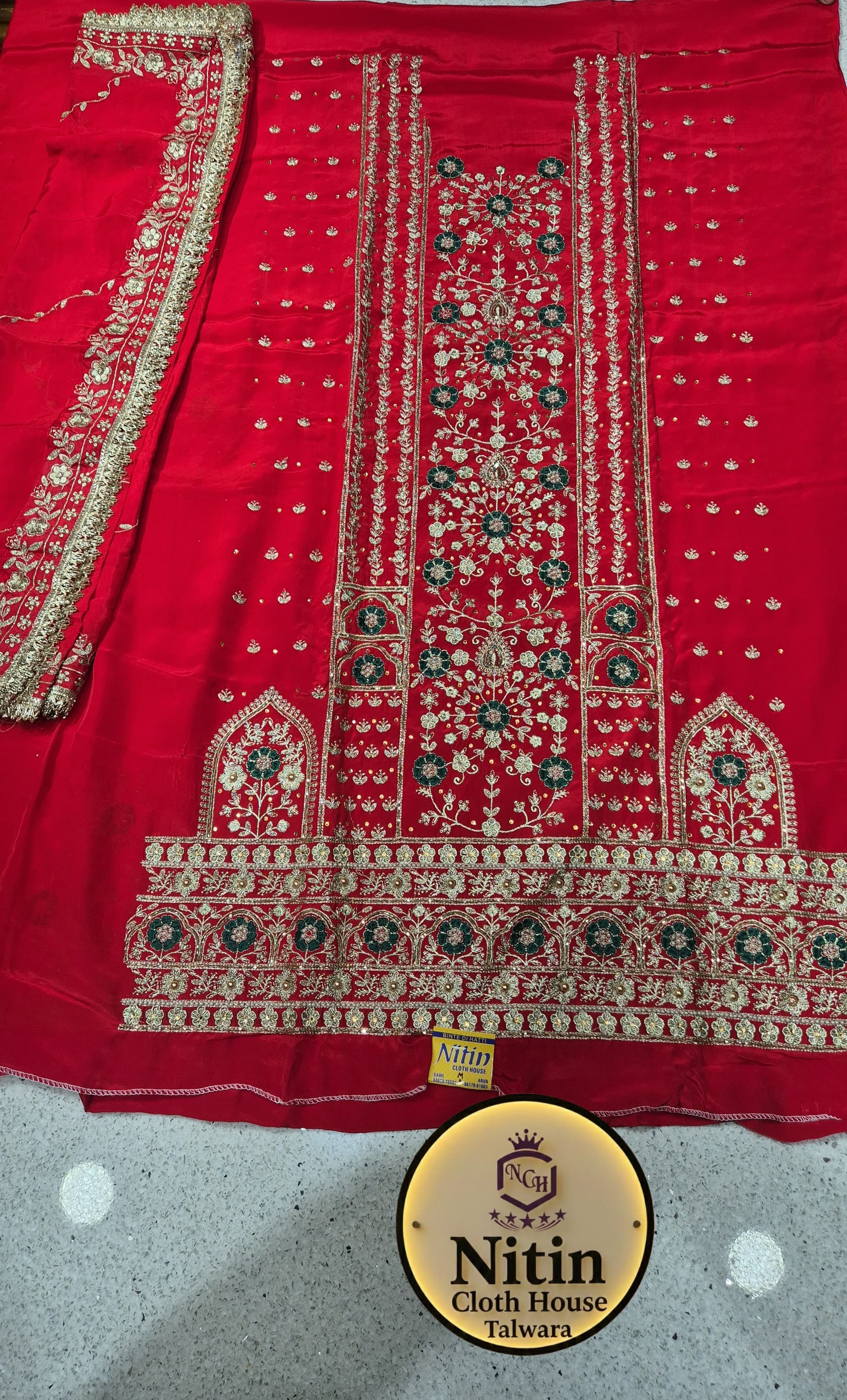 🌹Classic Red Ethnic Suit with Heavy Floral Embroidery🌹