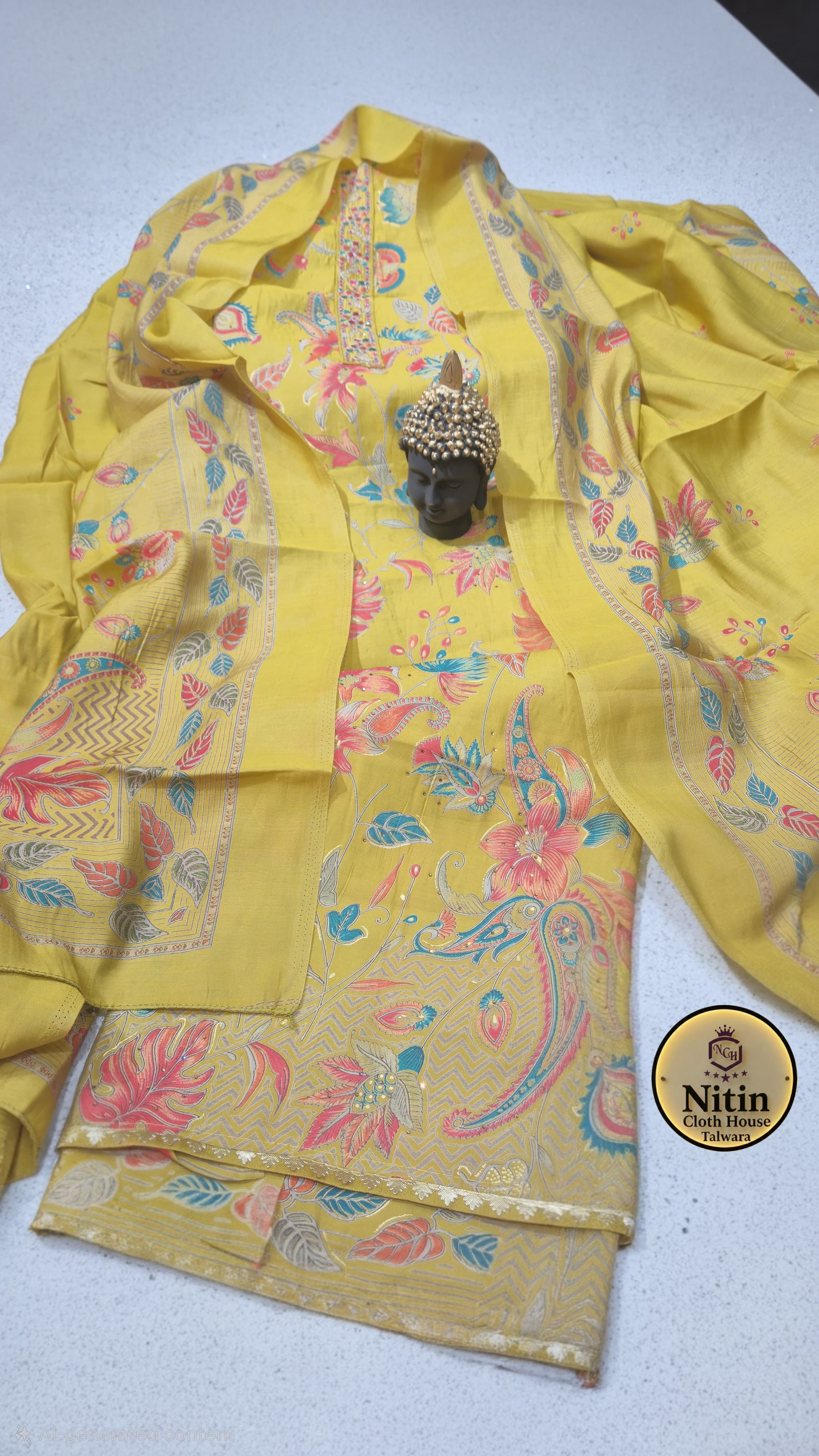 Blush  Floral Muslin Elegance Suit” 💗✨