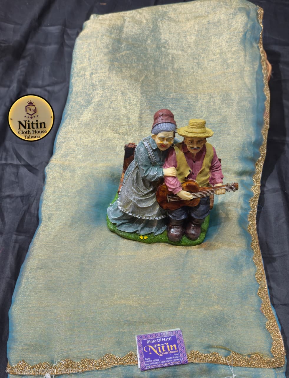 Premium Fendi Fabric Saree with Handworked Border..♥️