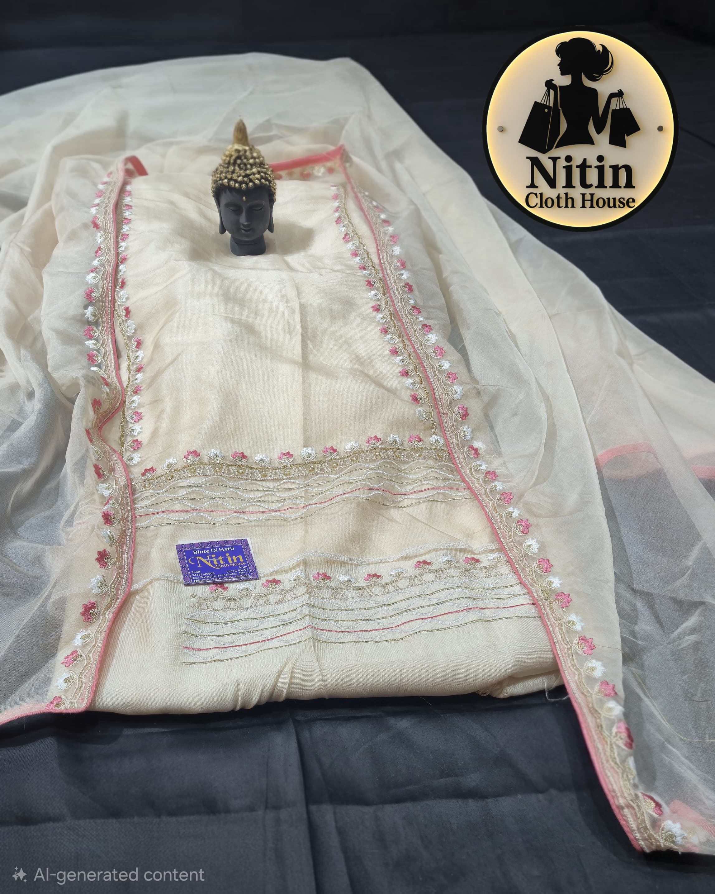 ✨ Elegant Organza Embroidered Suit Set ✨